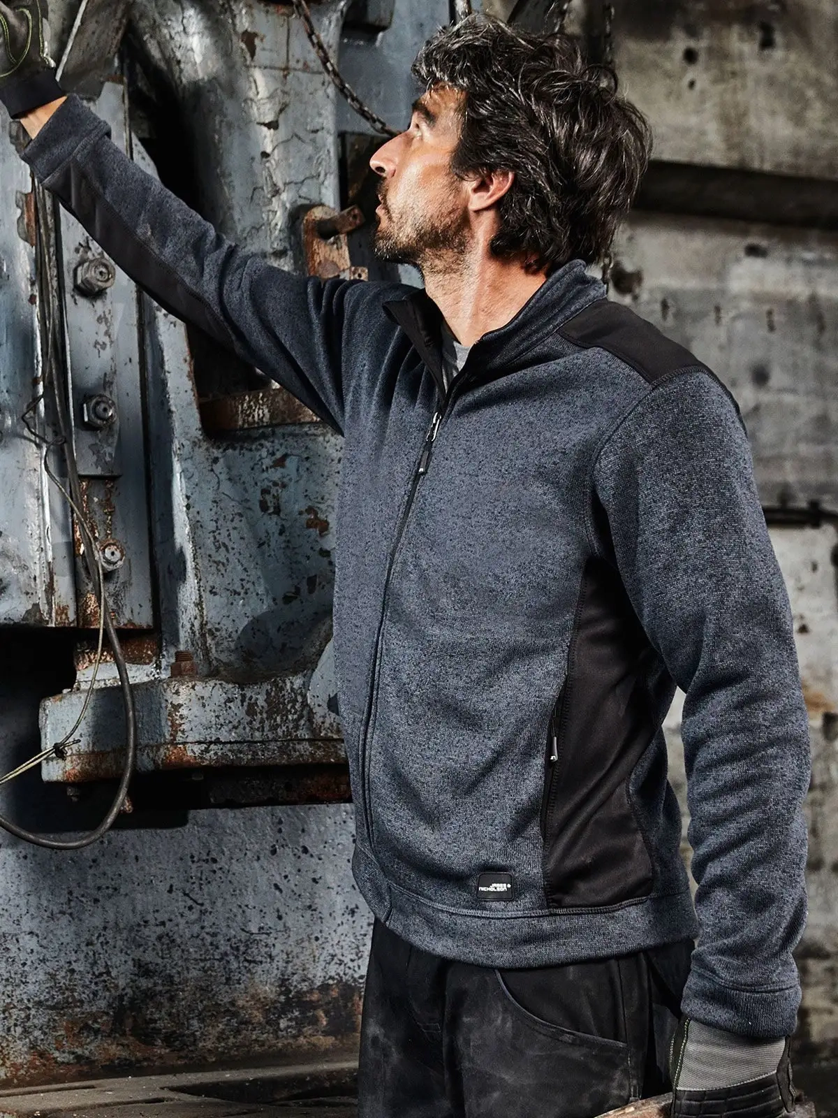 Immagine Men's Knitted Workwear Fleece Jacket - Strong