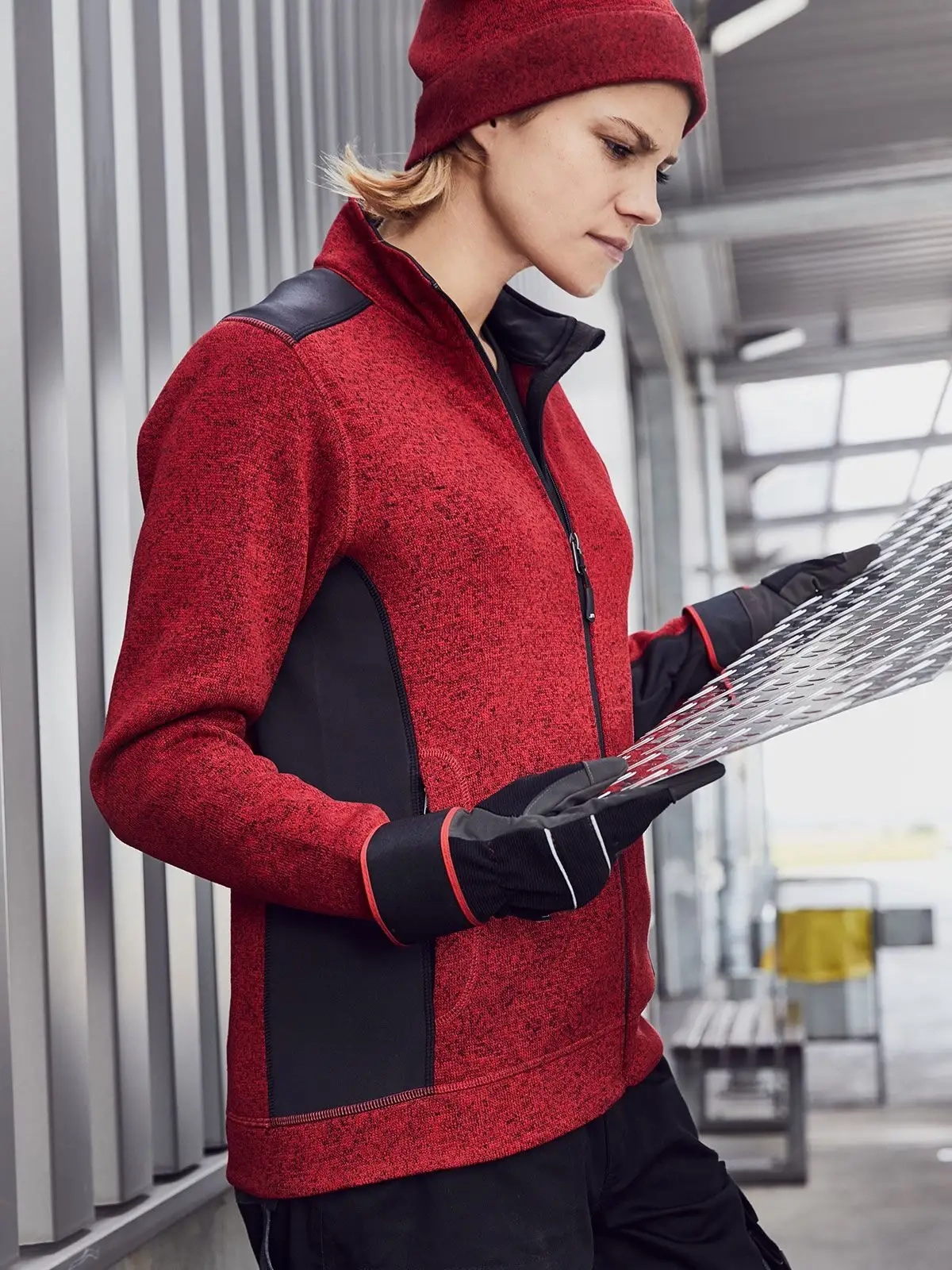 Immagine Ladies' Knitted Workwear Fleece Jacket - Strong