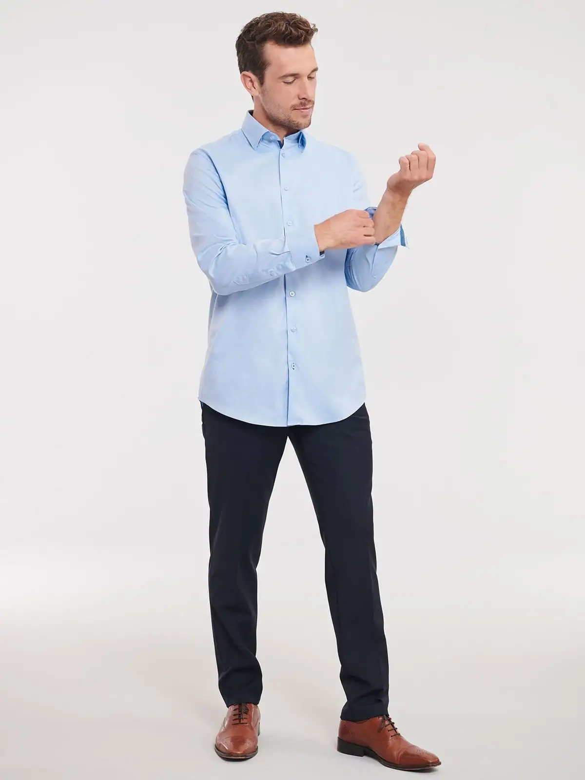 Immagine Men´s Long Sleeve Tailored Contrast Herringbone Shirt