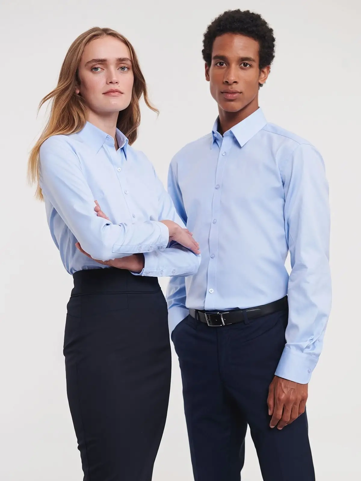 Immagine Men's Long Sleeve Tailored Herringbone Shirt