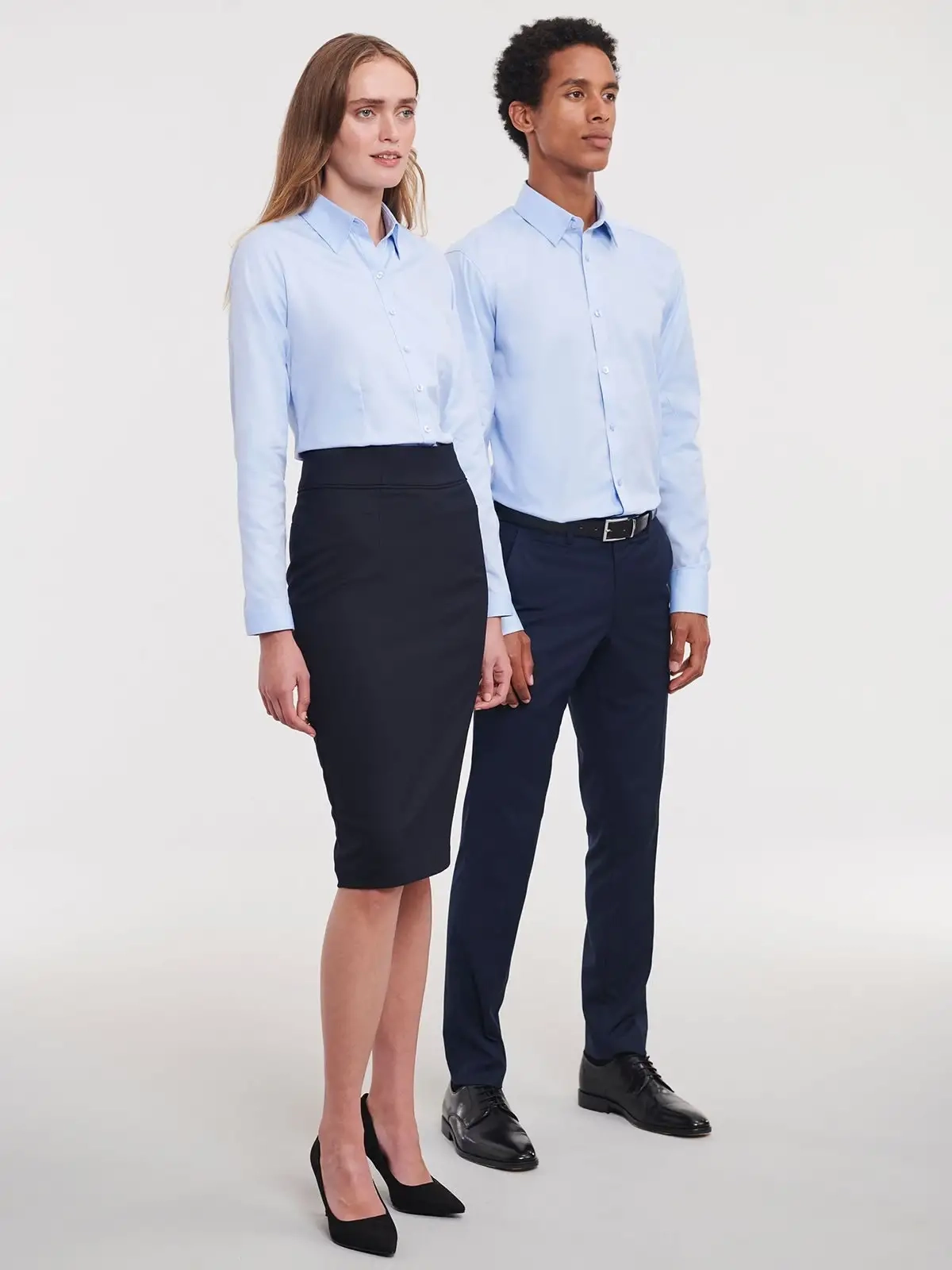 Immagine Men's Long Sleeve Tailored Herringbone Shirt