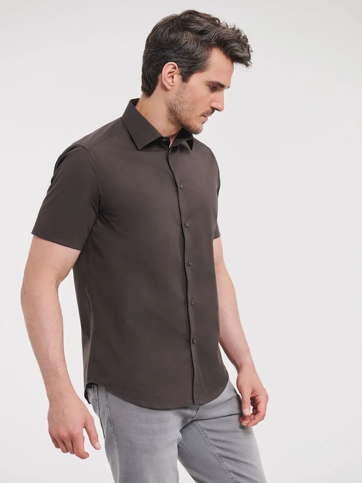 Immagine Men's Short Sleeve Easy Care Fitted Shirt