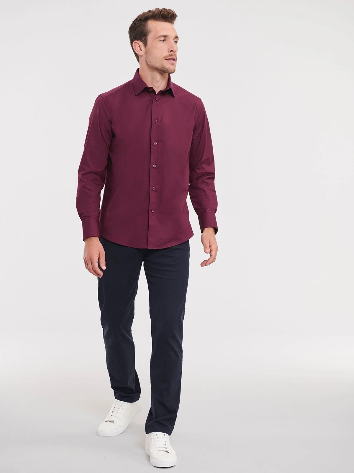 Immagine Men's Long Sleeve Easy Care Fitted Shirt