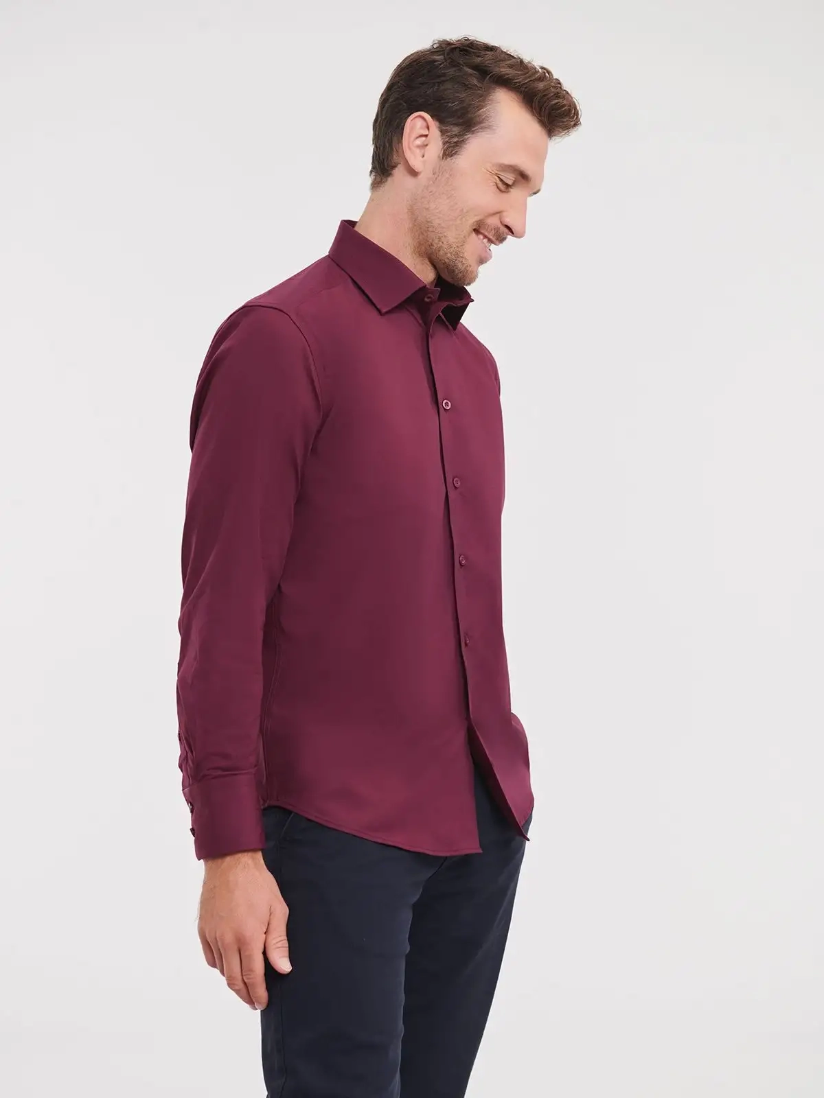 Immagine Men's Long Sleeve Easy Care Fitted Shirt