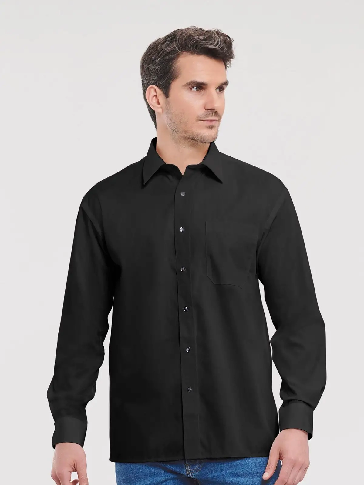 Immagine Men's Long Sleeve Pure Cotton Poplin Shirt