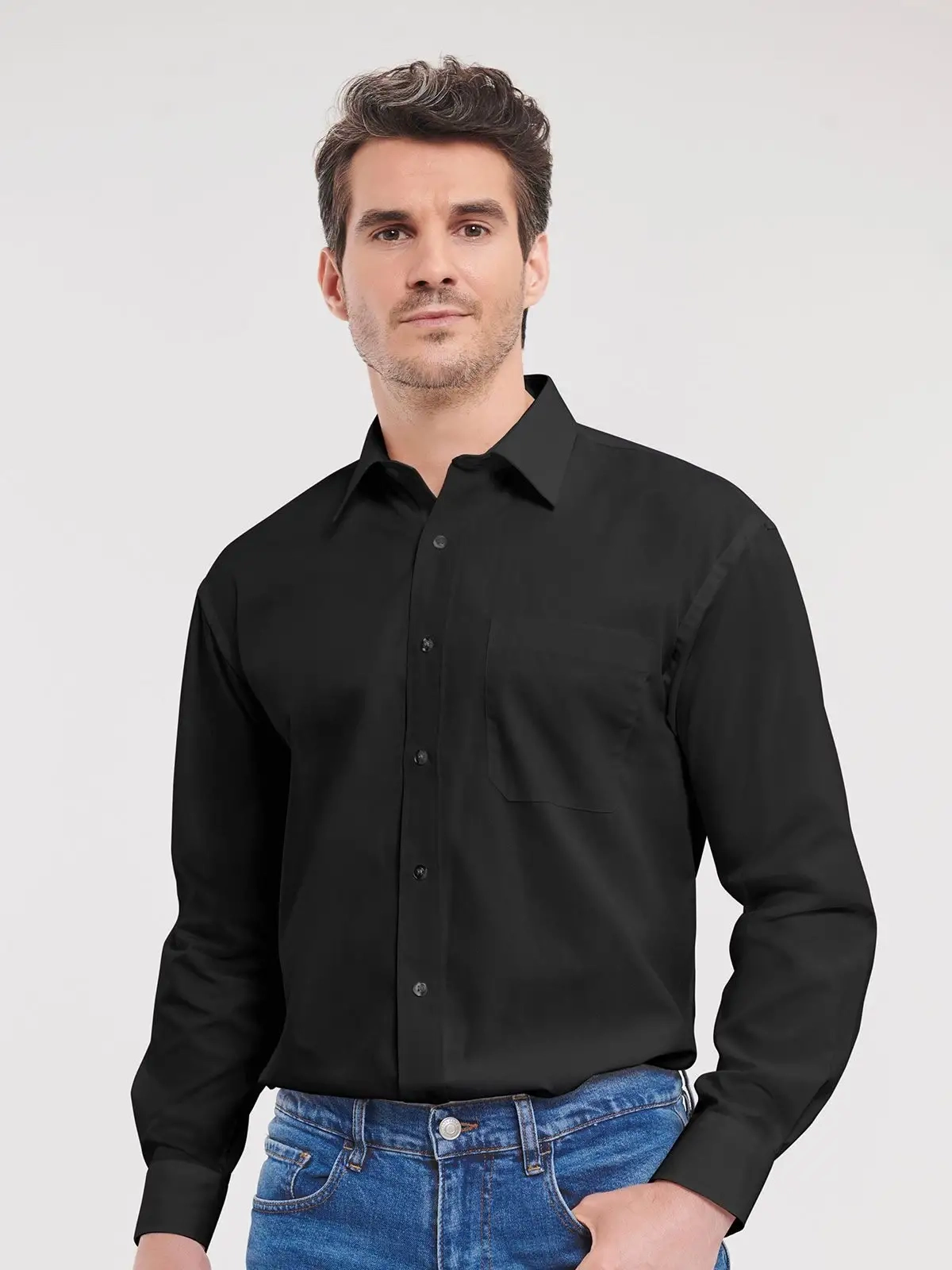 Immagine Men's Long Sleeve Pure Cotton Poplin Shirt