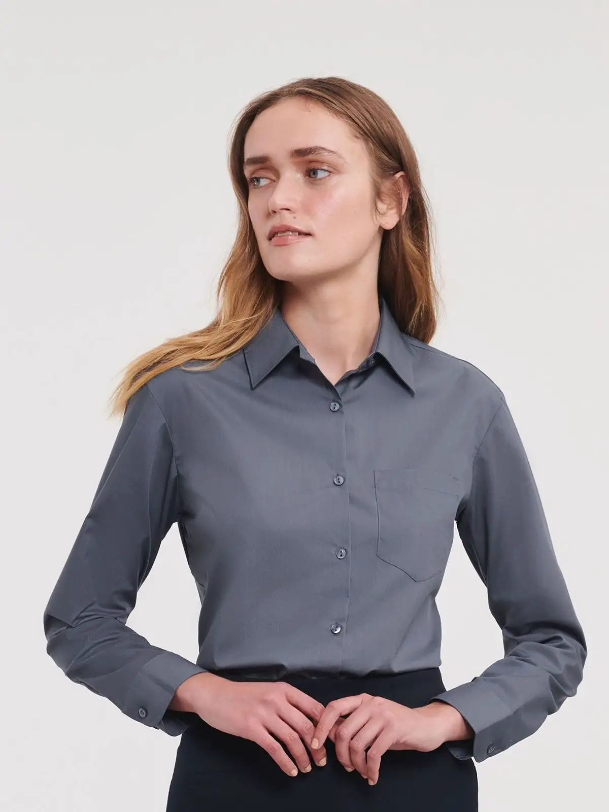 Immagine Ladies' Long Sleeve PolyCotton Poplin Shirt