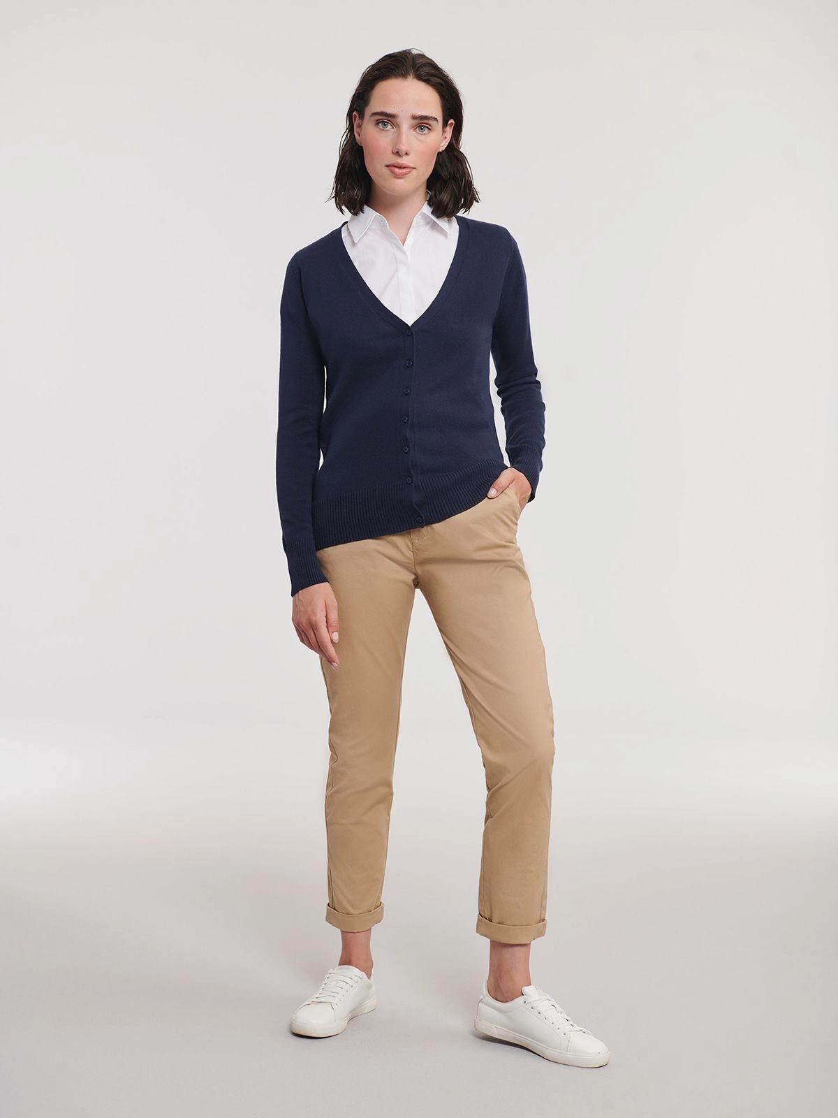 Immagine Ladies' V-Neck Knitted Cardigan