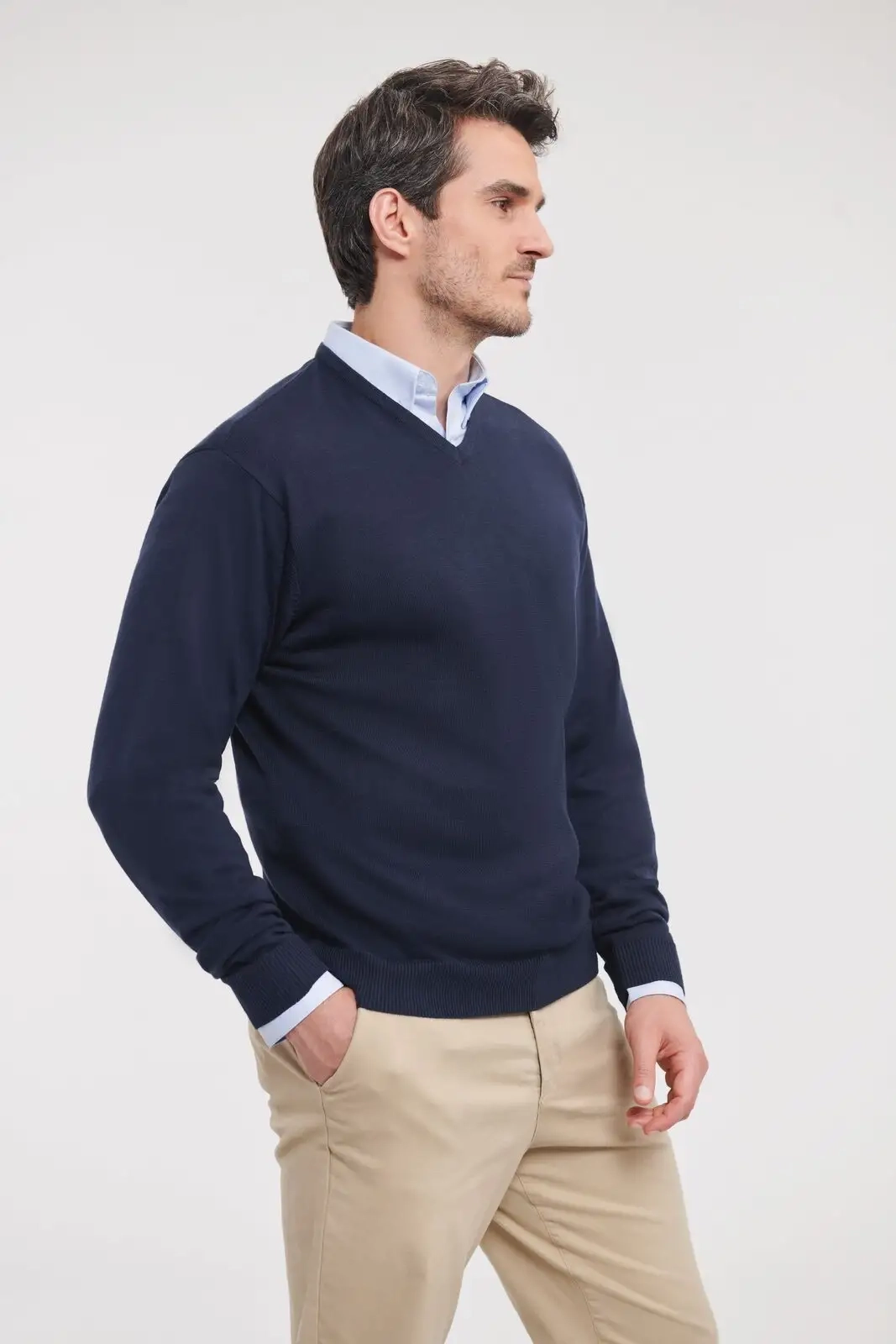 Immagine Men's V-Neck Knitted Pullover