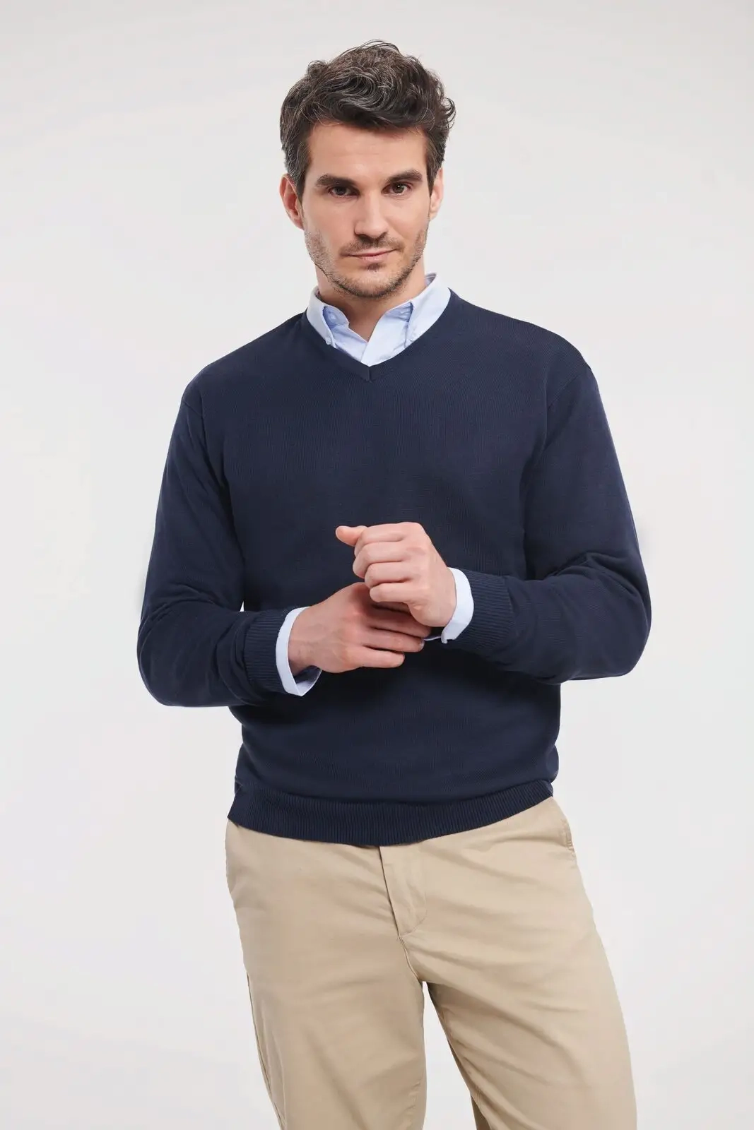 Immagine Men's V-Neck Knitted Pullover