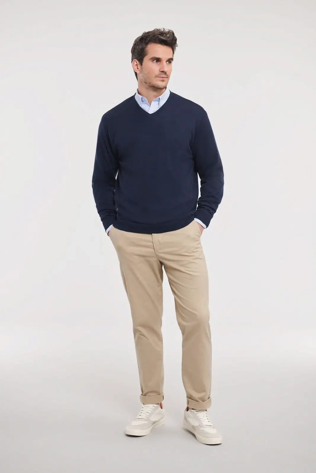 Immagine Men's V-Neck Knitted Pullover