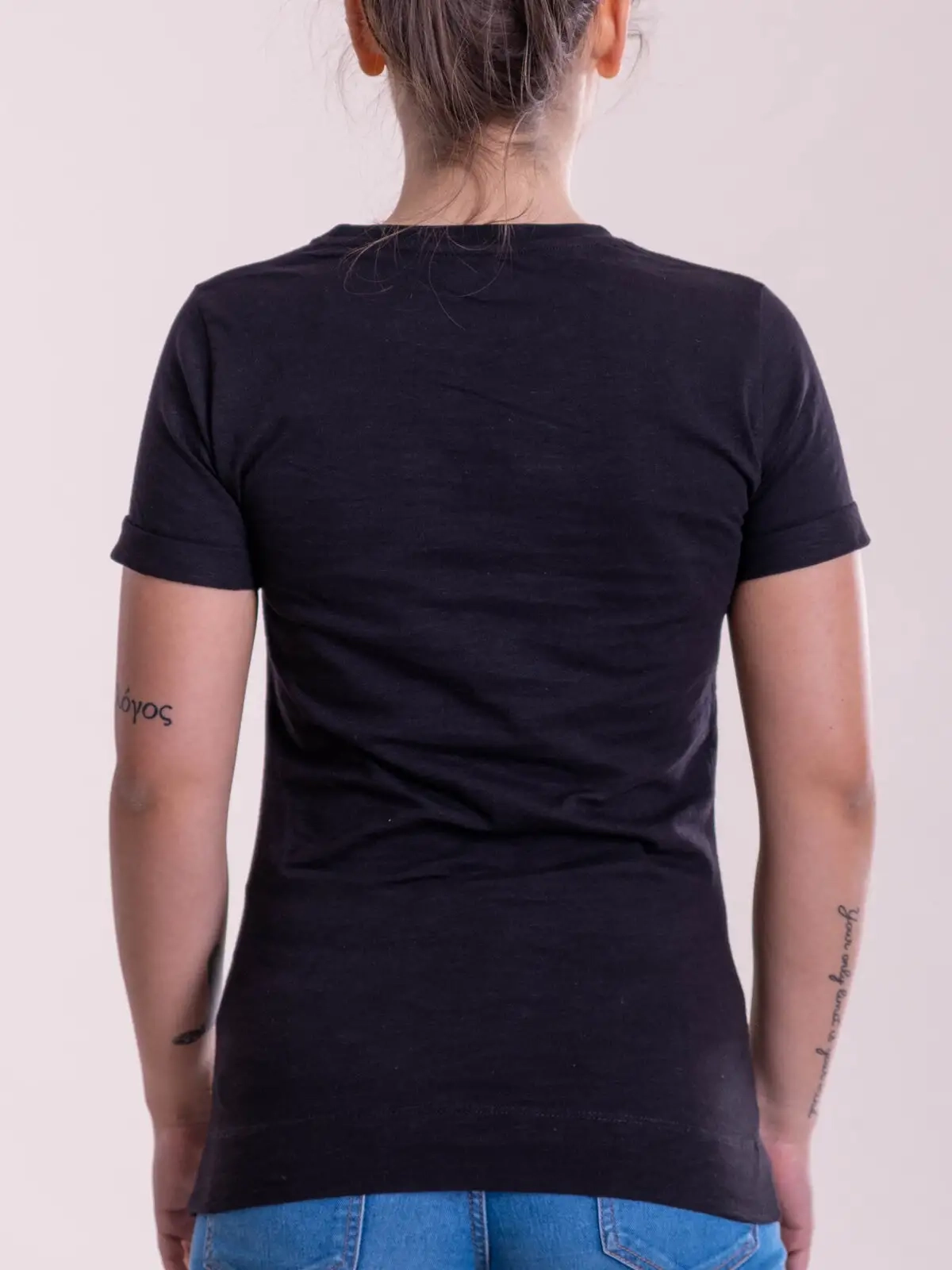 Immagine T-shirt donna slub con risvolto