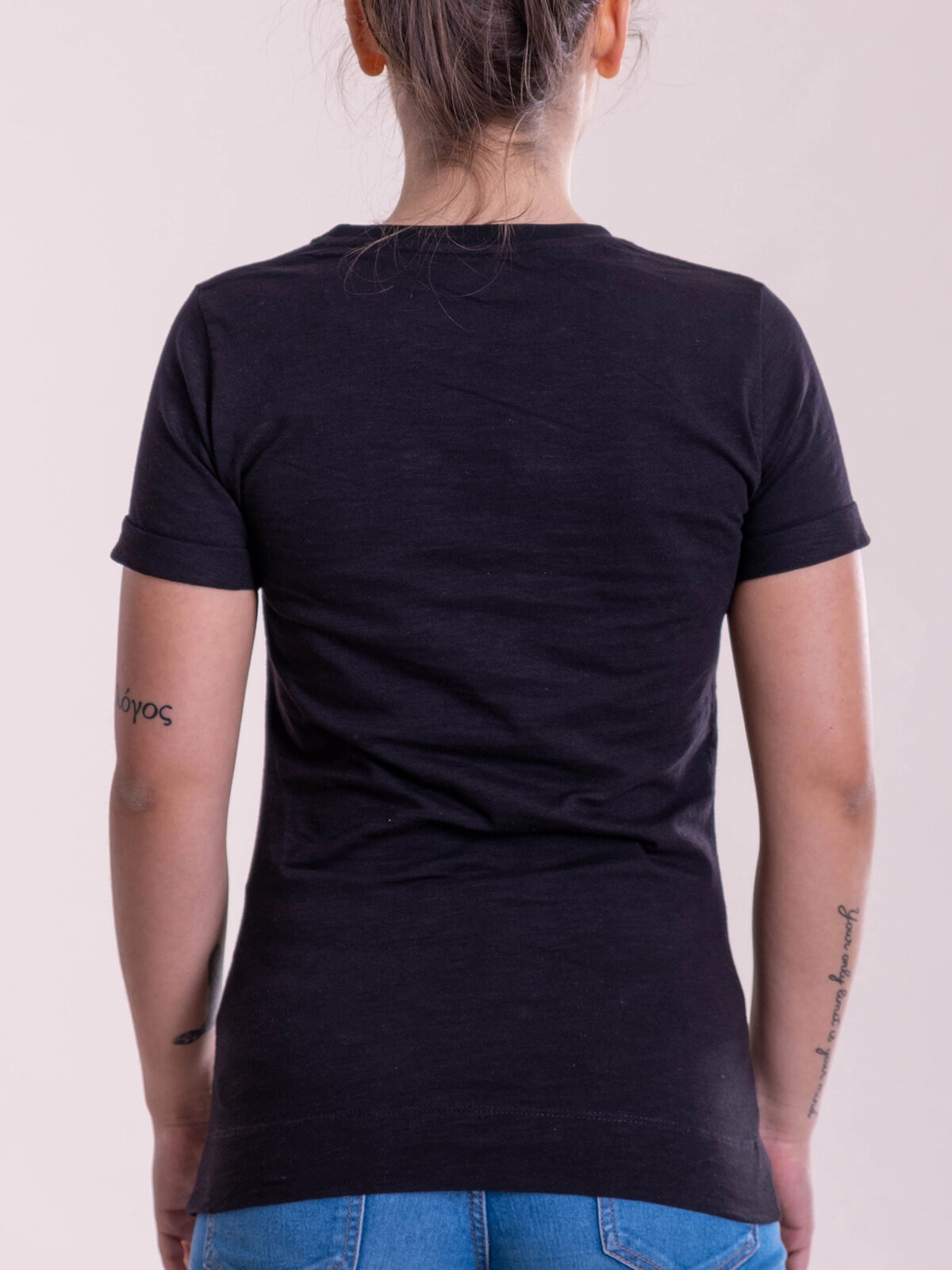 Immagine T-shirt donna slub con risvolto