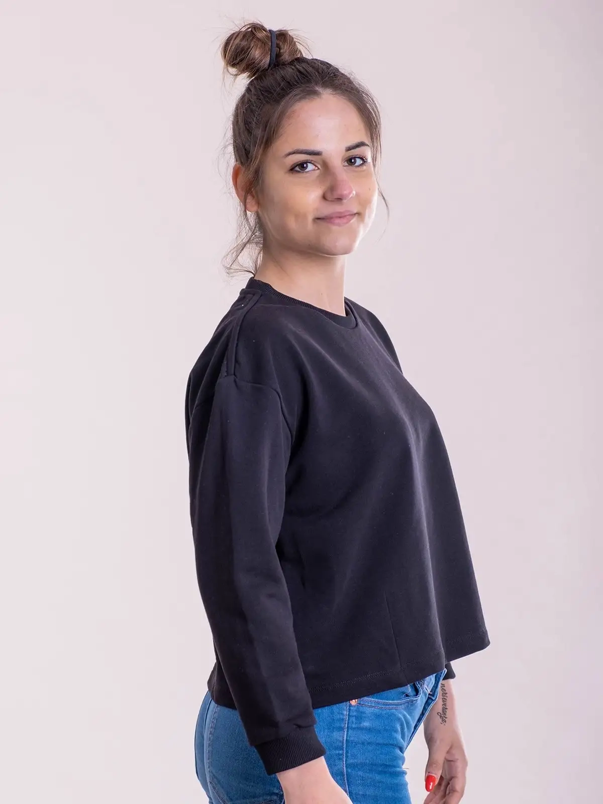 Immagine Felpa crop manica 3/4