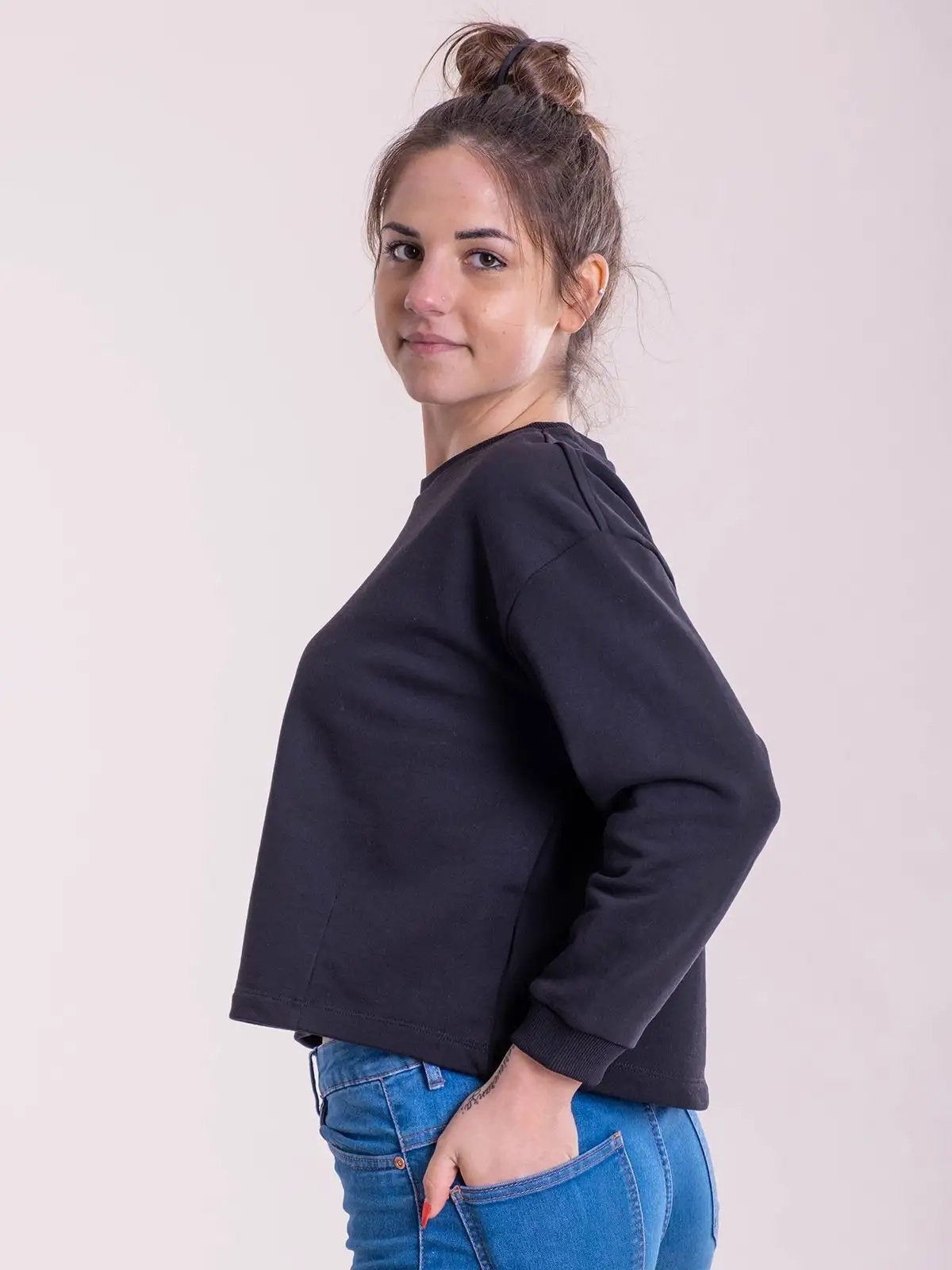 Immagine Felpa crop manica 3/4