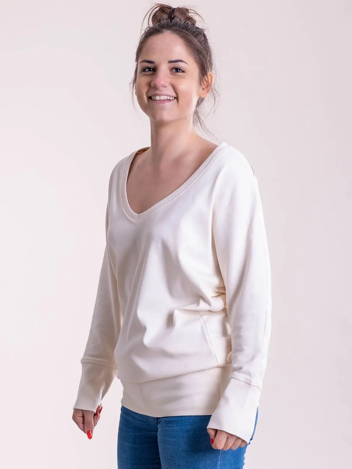 Immagine Maxi felpa donna a V