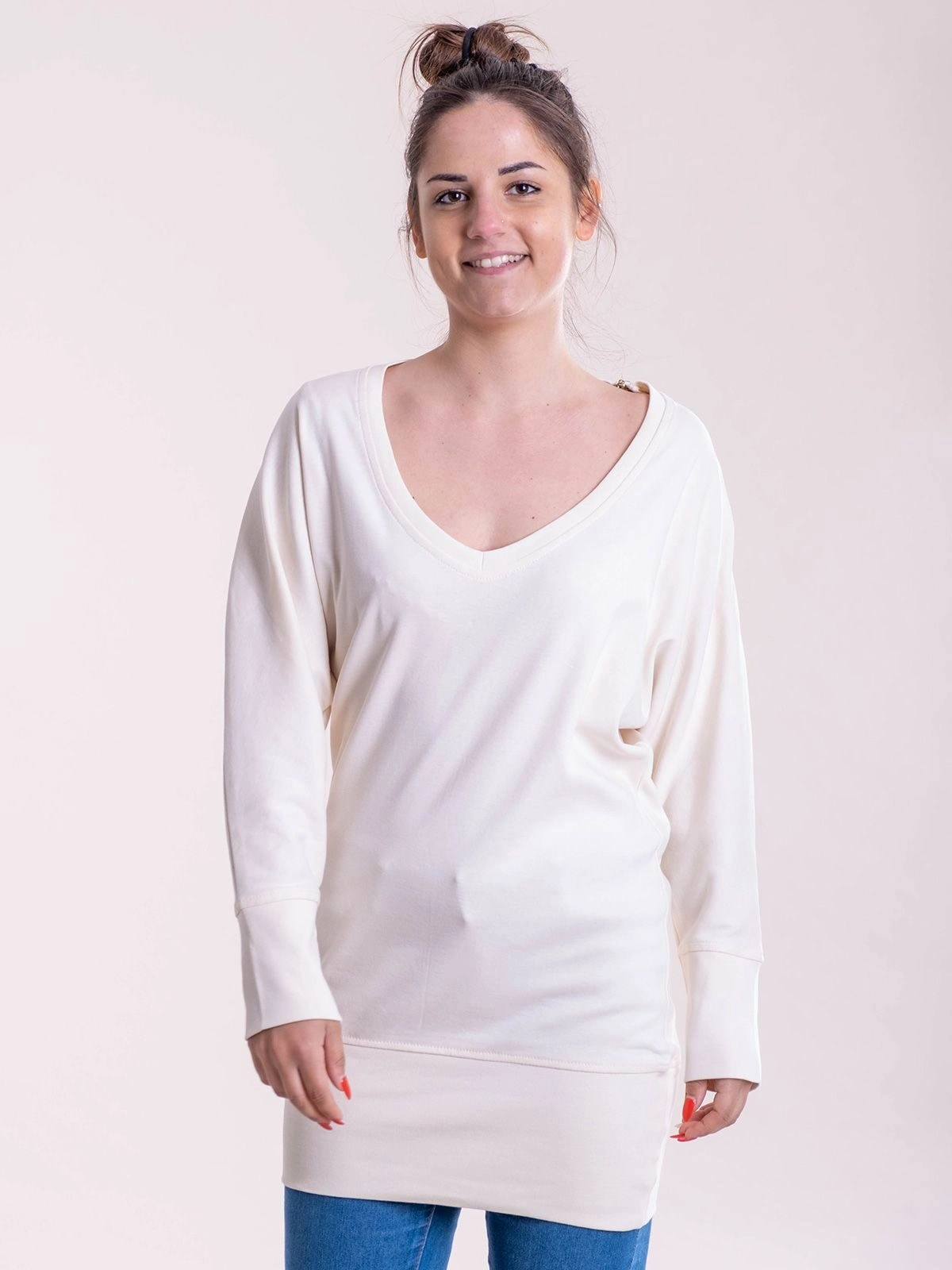 Immagine Maxi felpa donna a V