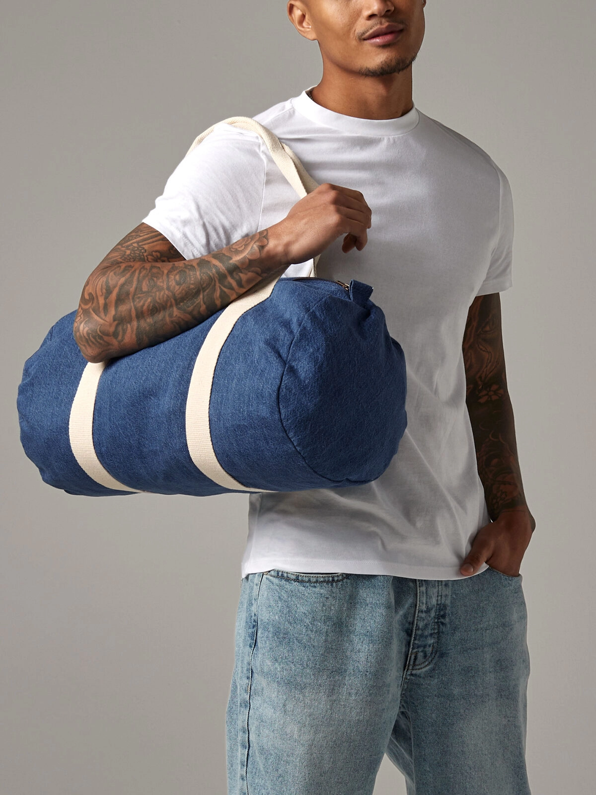 Immagine Denim Barrel Bag