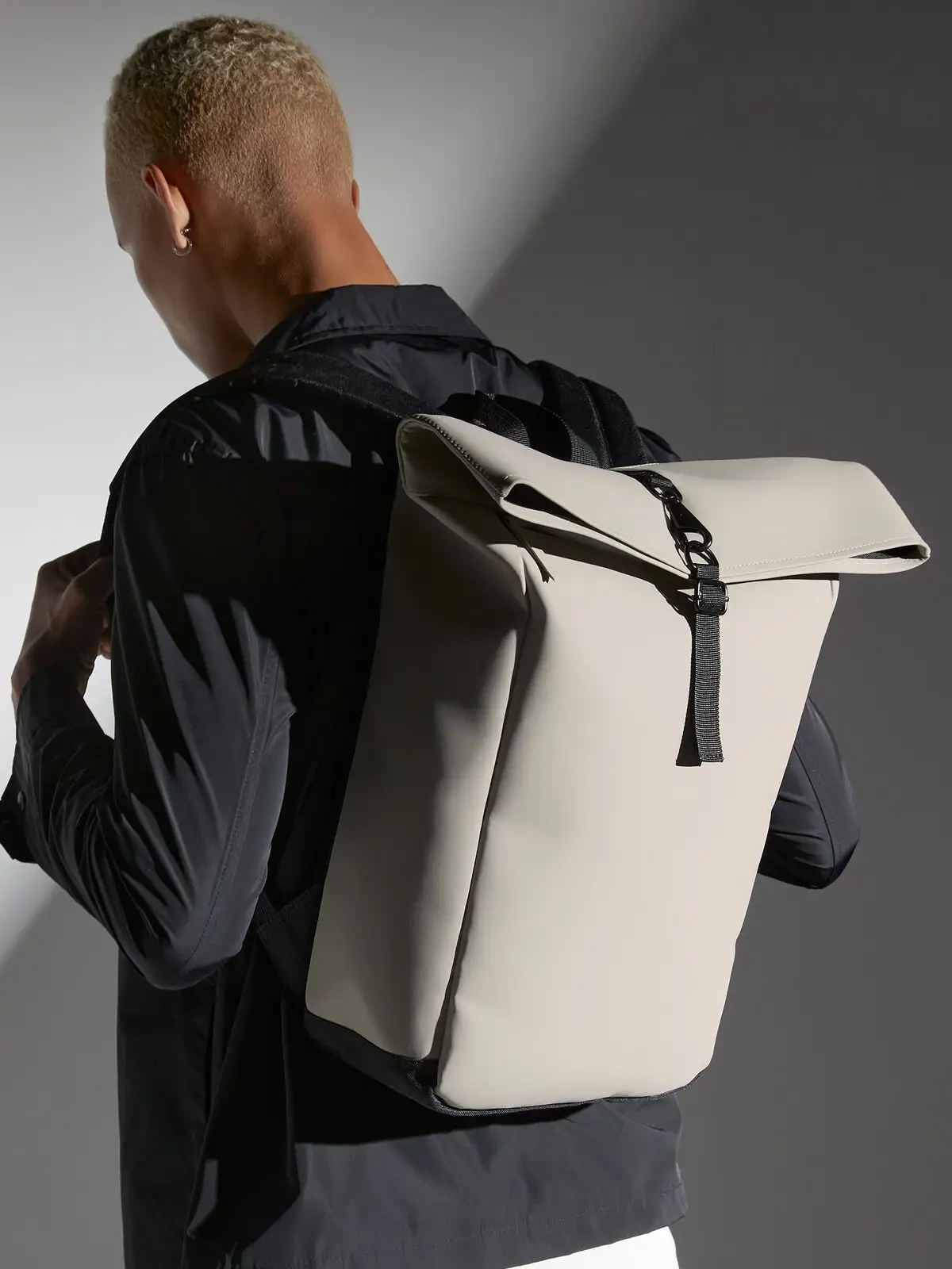 Immagine Matte PU Roll-Top Backpack