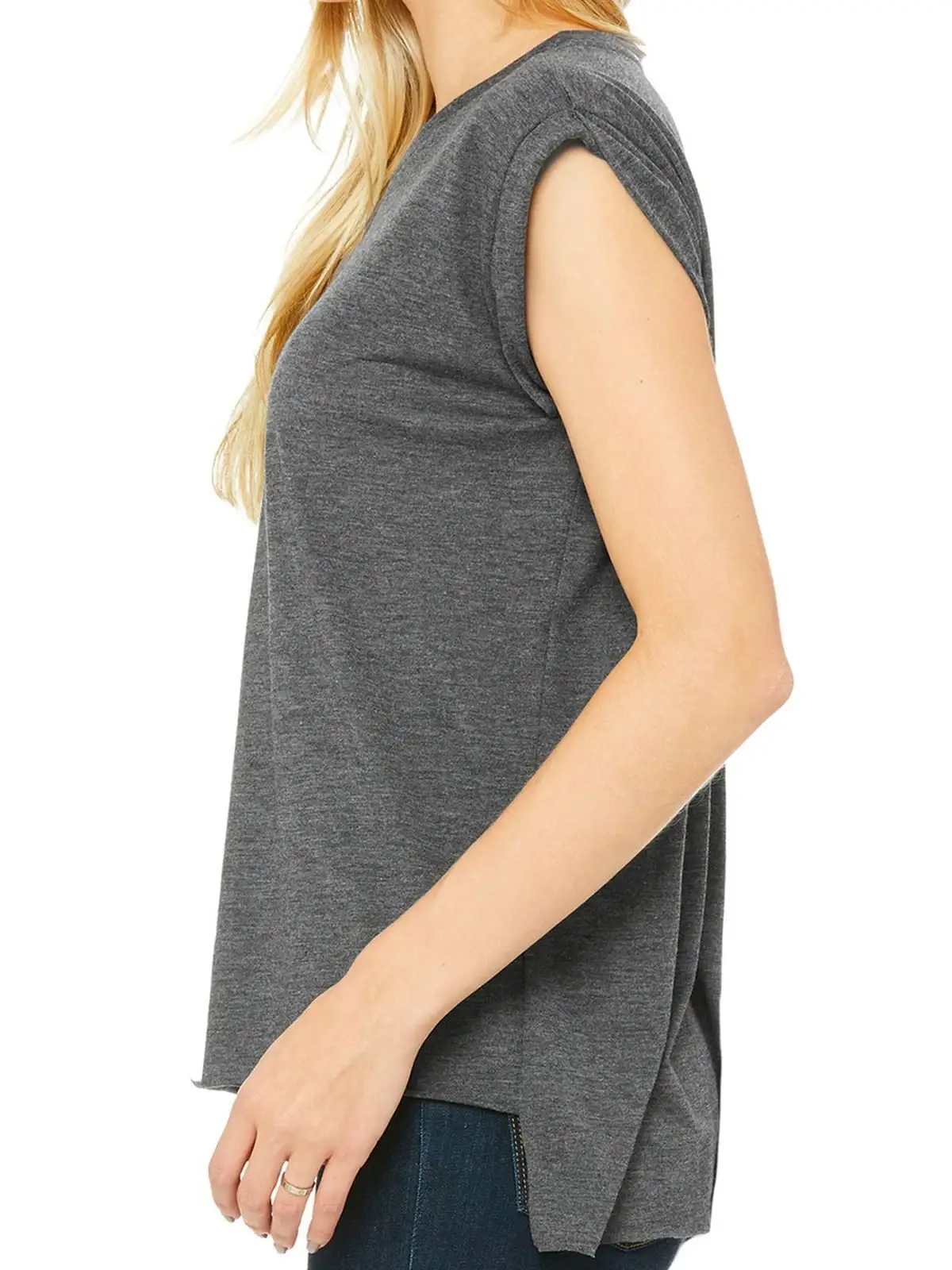 Immagine Women's Flowy Muscle Tee with Rolled Cuff