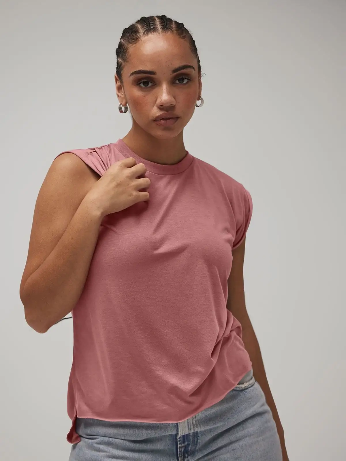 Immagine Women's Flowy Muscle Tee with Rolled Cuff