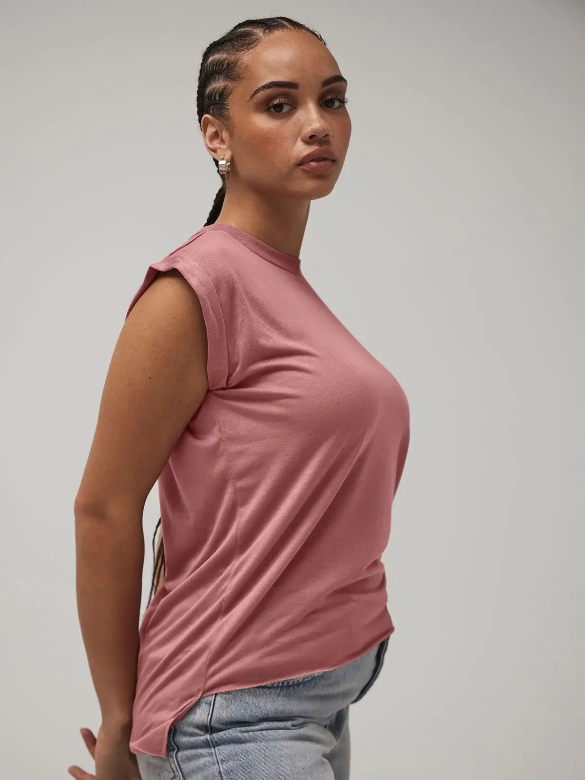 Immagine Women's Flowy Muscle Tee with Rolled Cuff