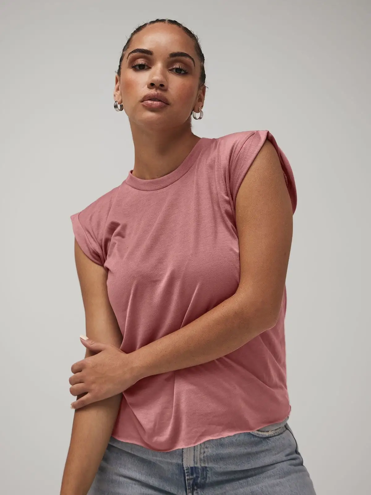 Immagine Women's Flowy Muscle Tee with Rolled Cuff
