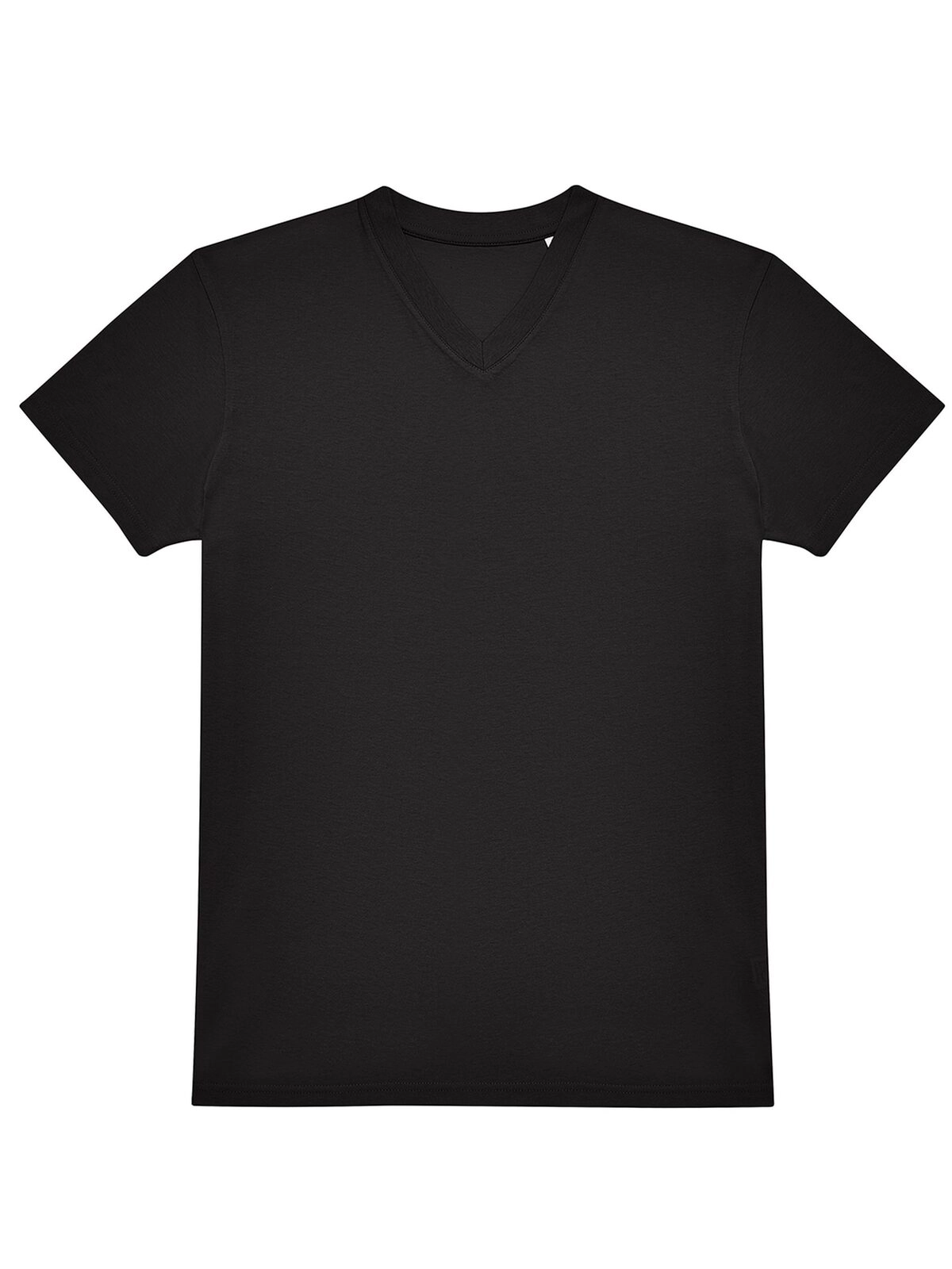 Immagine T-shirt con scollo a V in tessuto single jersey pre-ristretto e filato ad anelli - #E150 V
