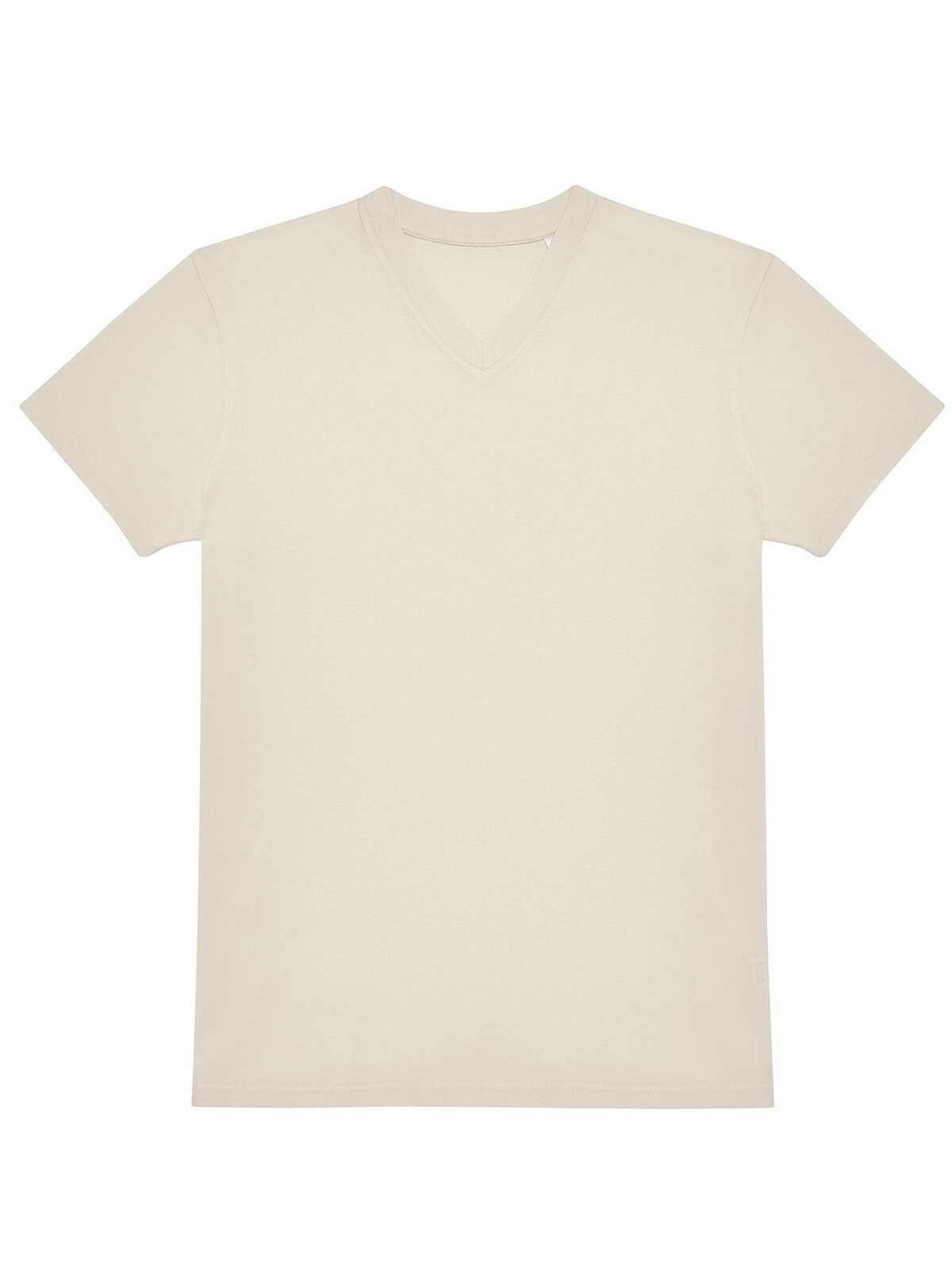 Immagine T-shirt con scollo a V in tessuto single jersey pre-ristretto e filato ad anelli - #E150 V