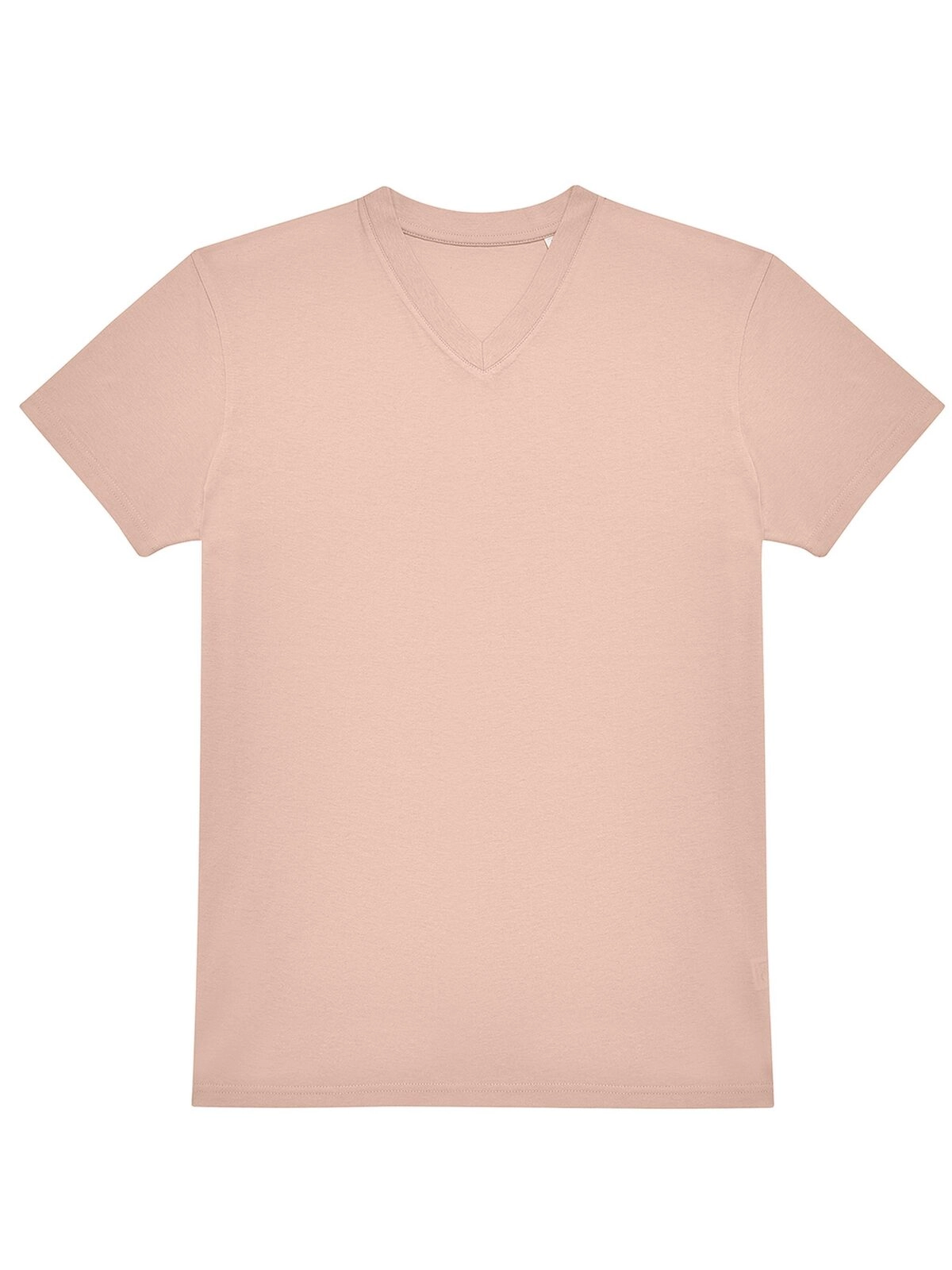 Immagine T-shirt con scollo a V in tessuto single jersey pre-ristretto e filato ad anelli - #E150 V