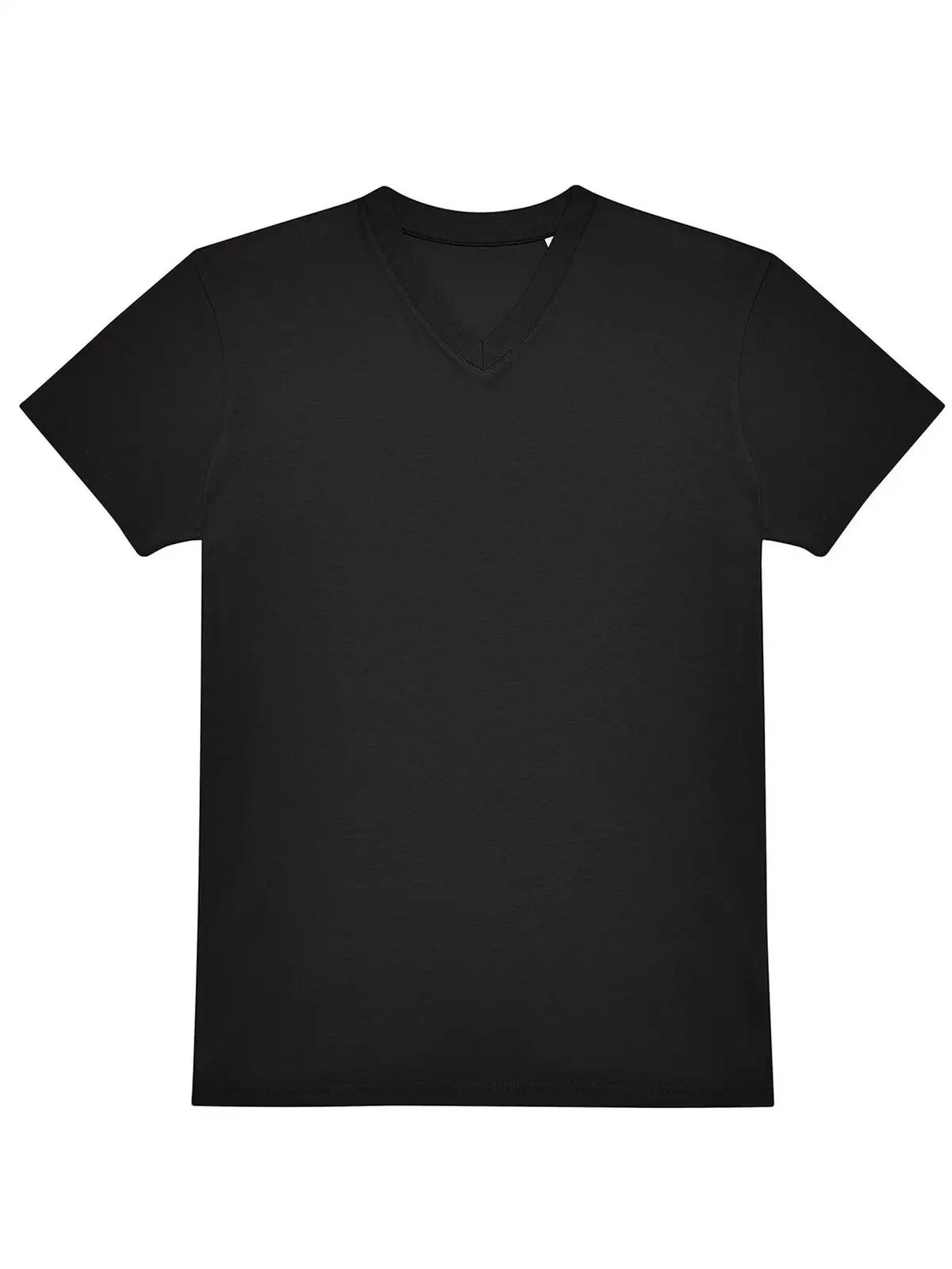 Immagine T-shirt con scollo a V in tessuto single jersey pre-ristretto e filato ad anelli - #E150 V