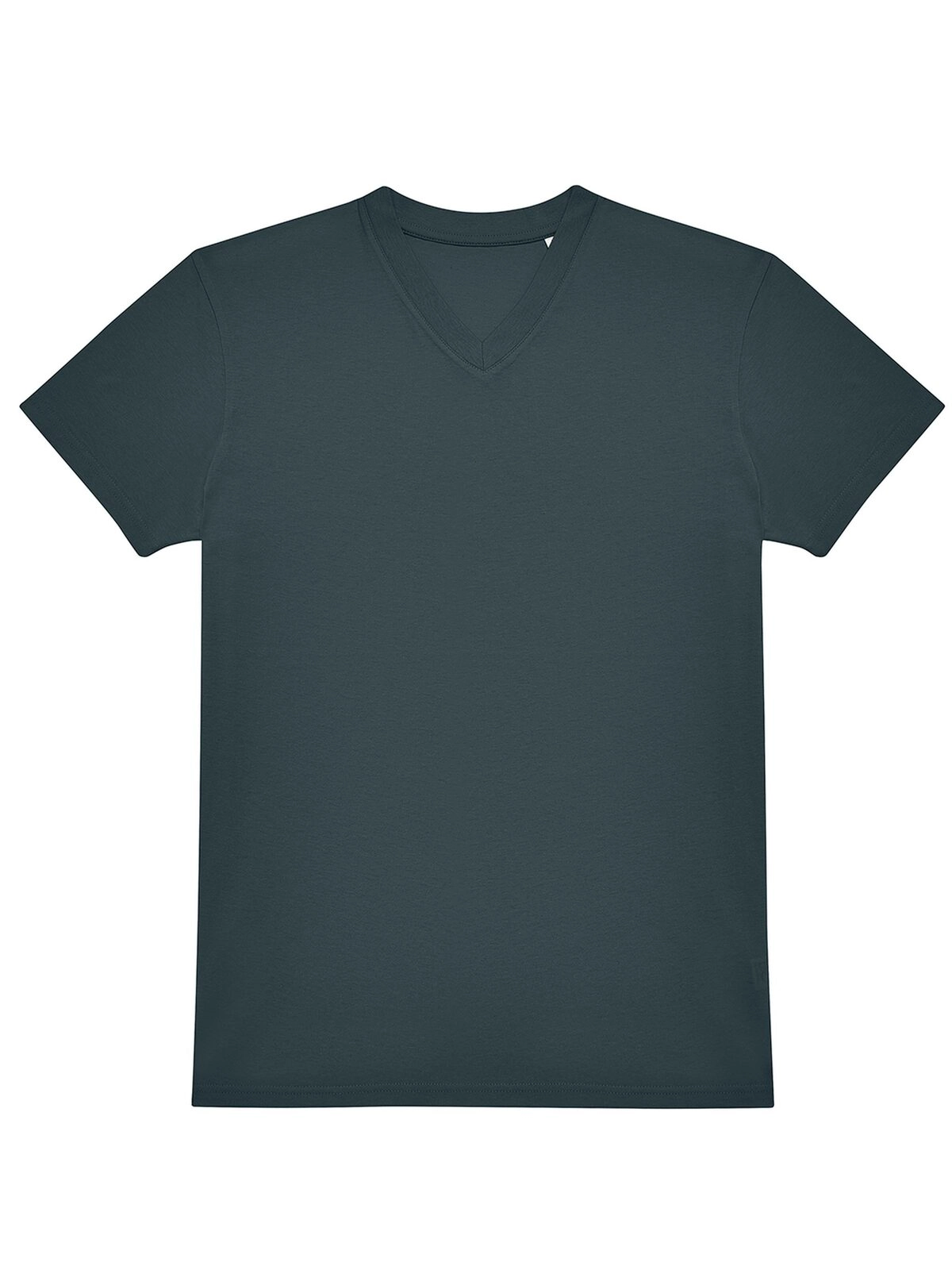 Immagine T-shirt con scollo a V in tessuto single jersey pre-ristretto e filato ad anelli - #E150 V