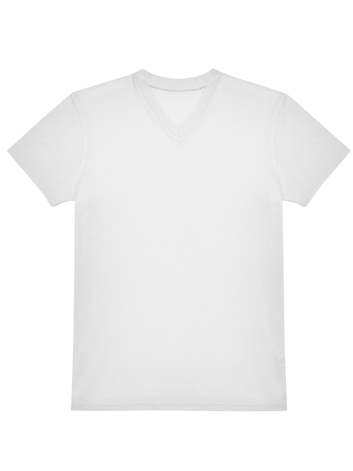 Immagine T-shirt con scollo a V in tessuto single jersey pre-ristretto e filato ad anelli - #E150 V