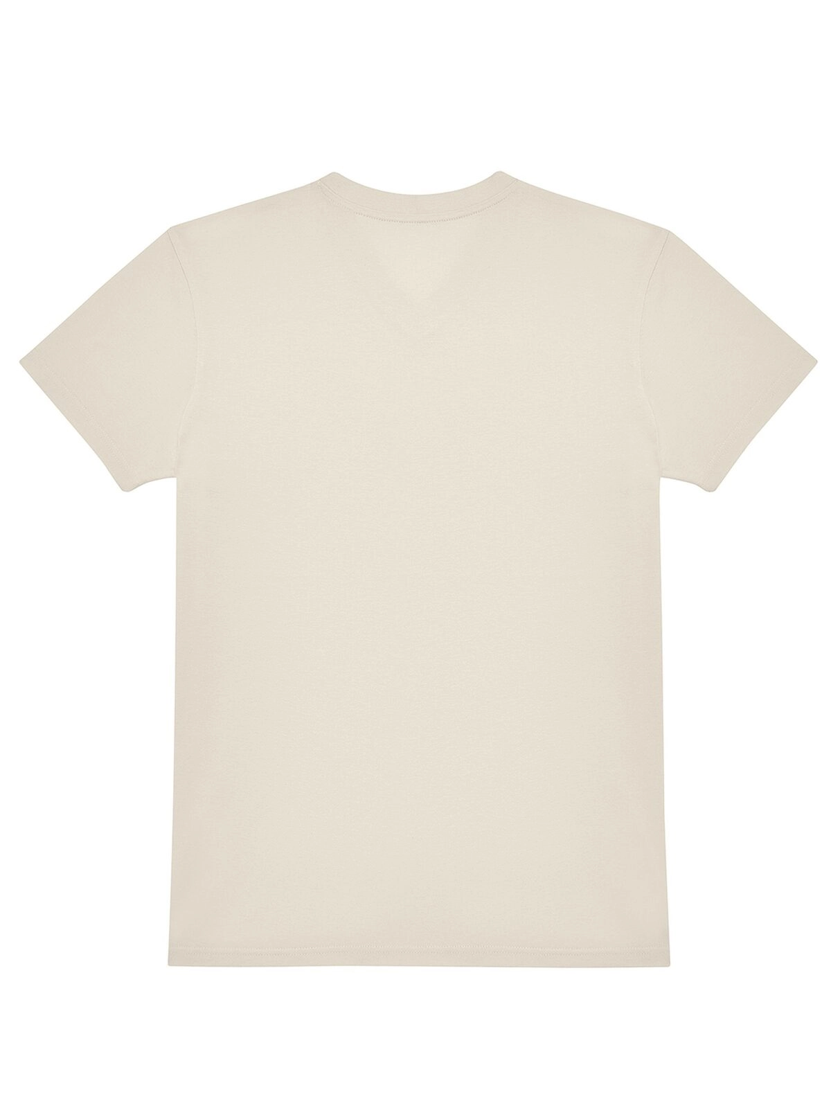 Immagine T-shirt con scollo a V in tessuto single jersey pre-ristretto e filato ad anelli - #E150 V