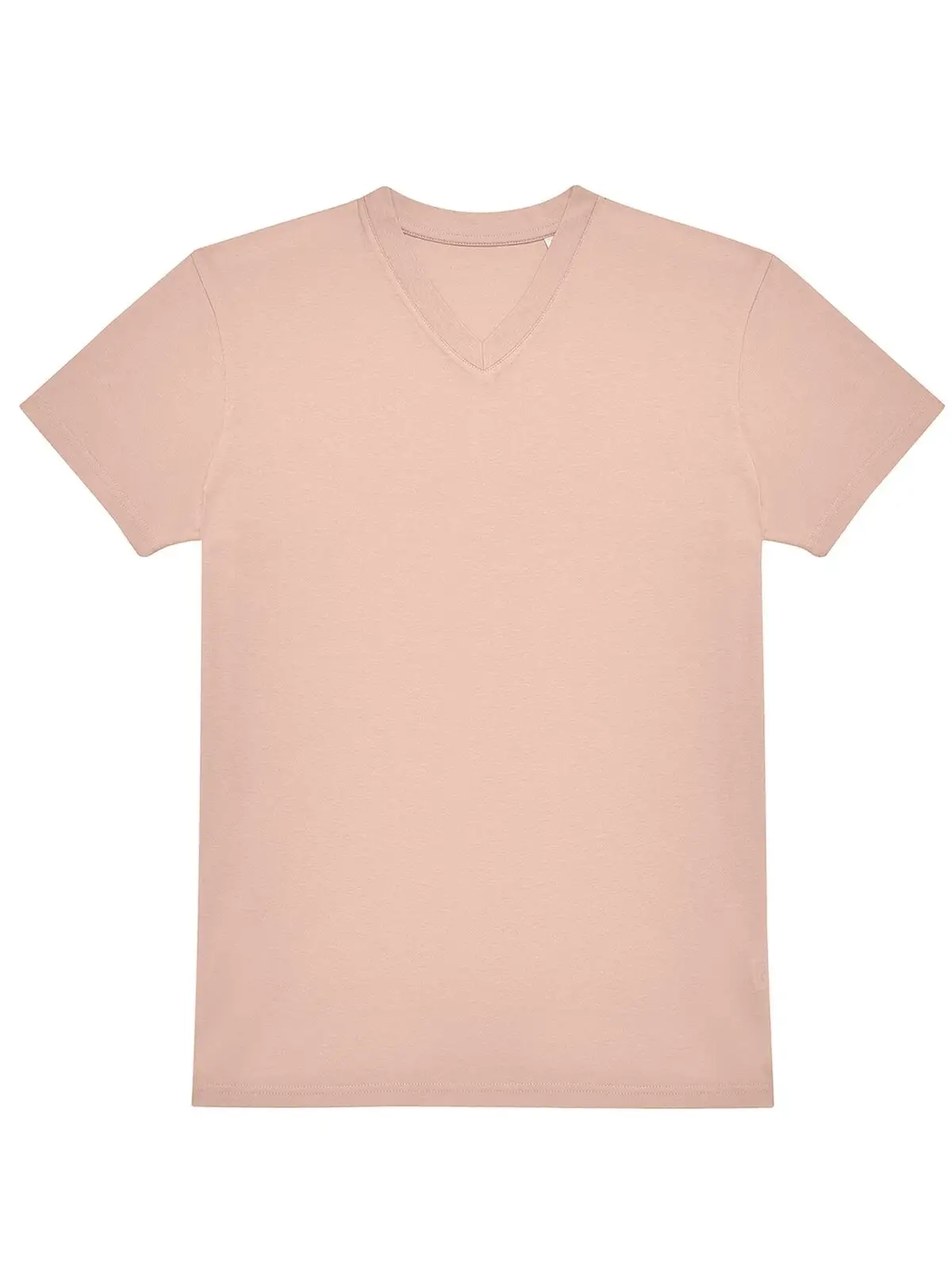 Immagine T-shirt con scollo a V in tessuto single jersey pre-ristretto e filato ad anelli - #E150 V