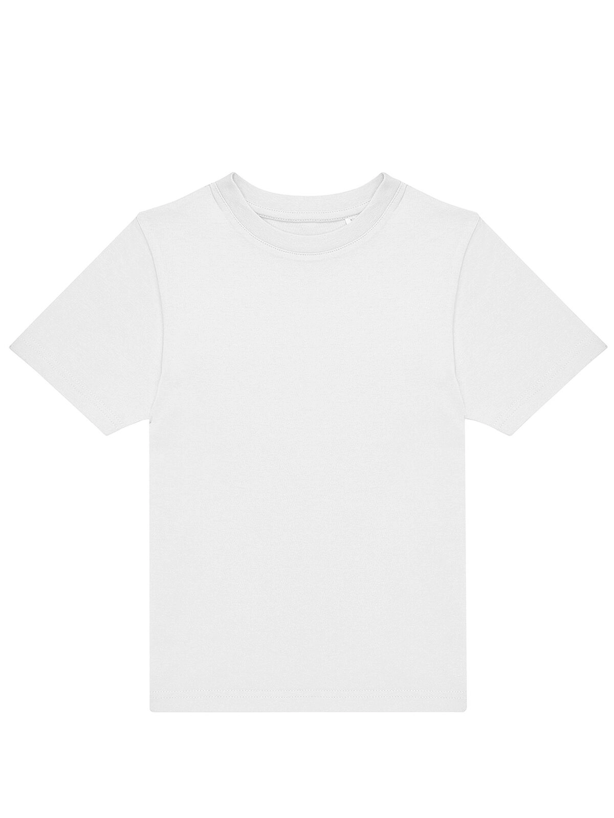 Immagine T-shirt girocollo tubolare a maniche corte da bambino, in cotone pre-ristretto e pettinato, morbida, confortevole - #E190 /kids