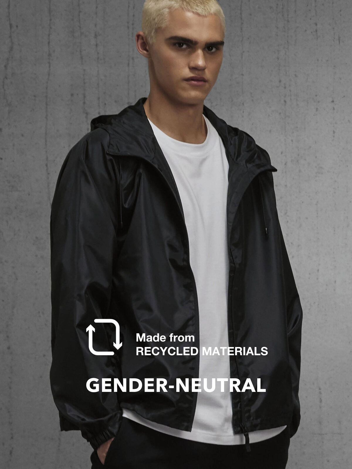 Immagine Giacca antivento ripiegabile nella tasca, idrorepellente, maniche raglan - #Reset Windbreaker