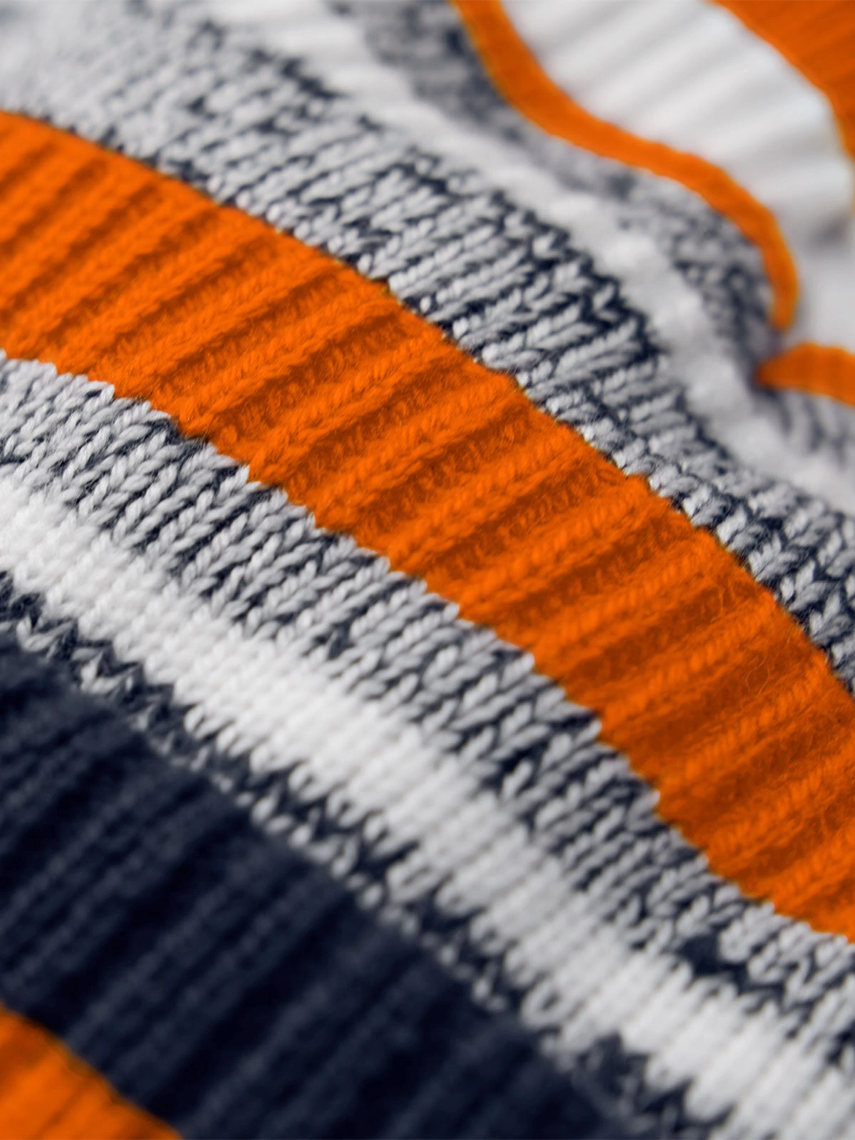 Immagine Berretto a righe multi -colore, maglia a doppio strato, con pom-pom a tinta unita - Multi-Sport Fan Beanie
