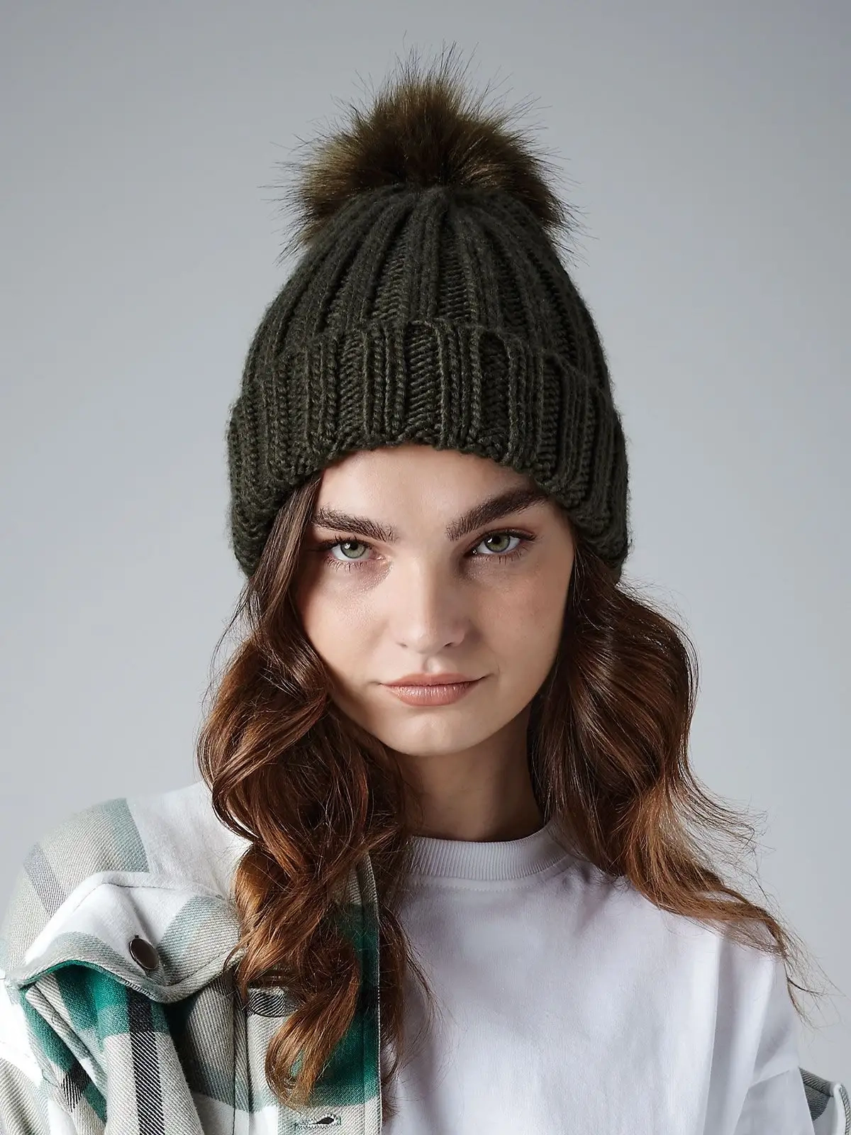 Immagine Verbier Fur Pop Pom Chunky Beanie