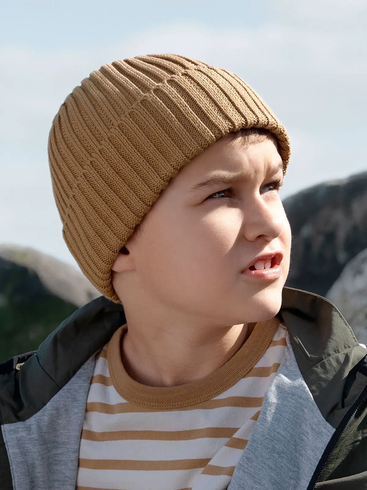 Immagine Berretto da bambino a costine, maglia singolo strato - Organic Cotton Kids Beanie 