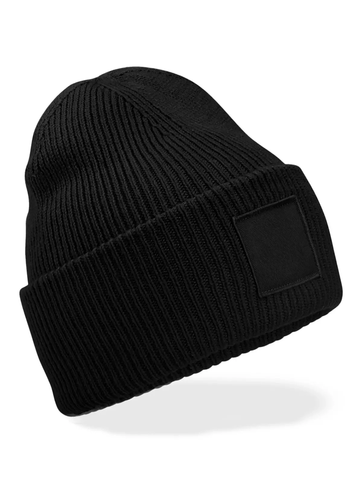 Immagine Berretto in maglia a costine, doppio strato- Deep Cuffed Tonal Patch Beanie 