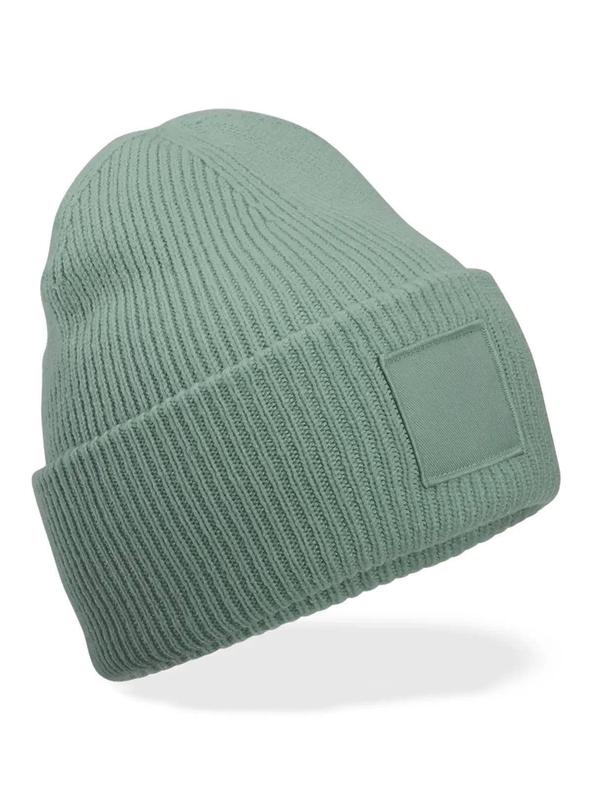 Immagine Berretto in maglia a costine, doppio strato- Deep Cuffed Tonal Patch Beanie 