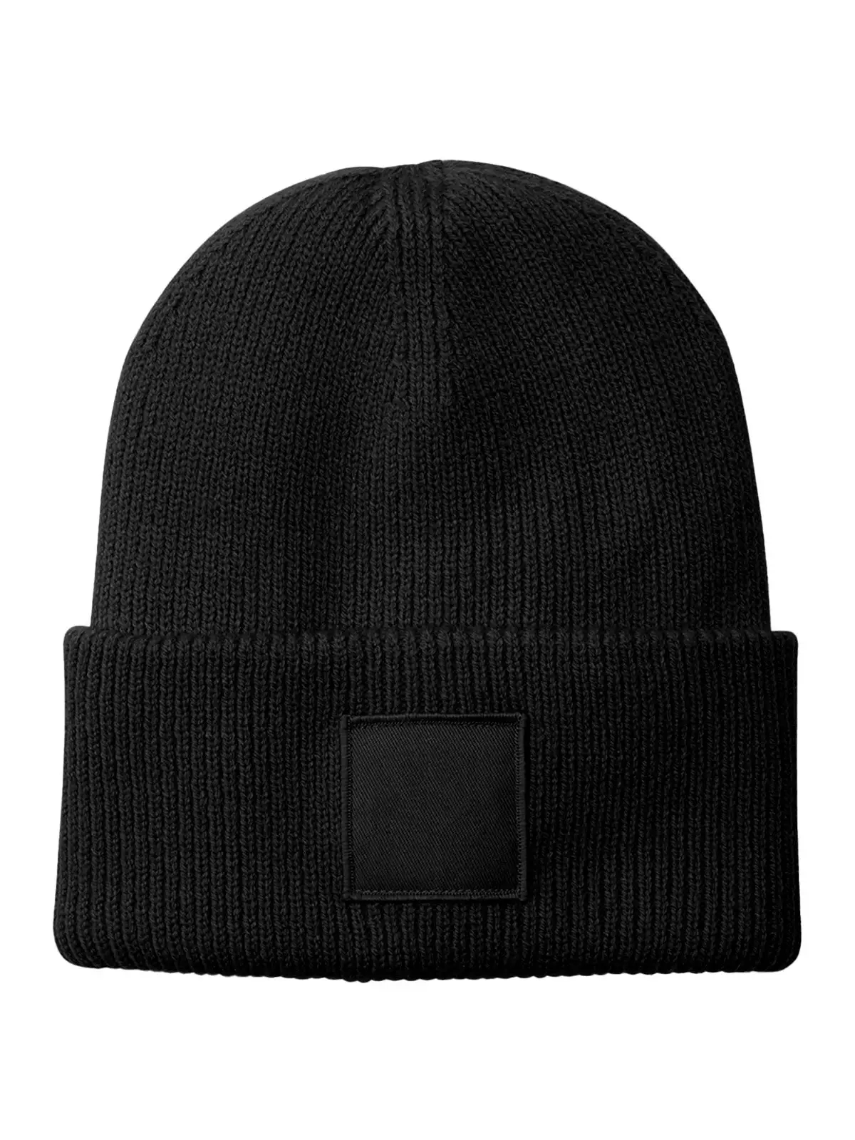 Immagine Berretto in maglia a costine, doppio strato- Deep Cuffed Tonal Patch Beanie 