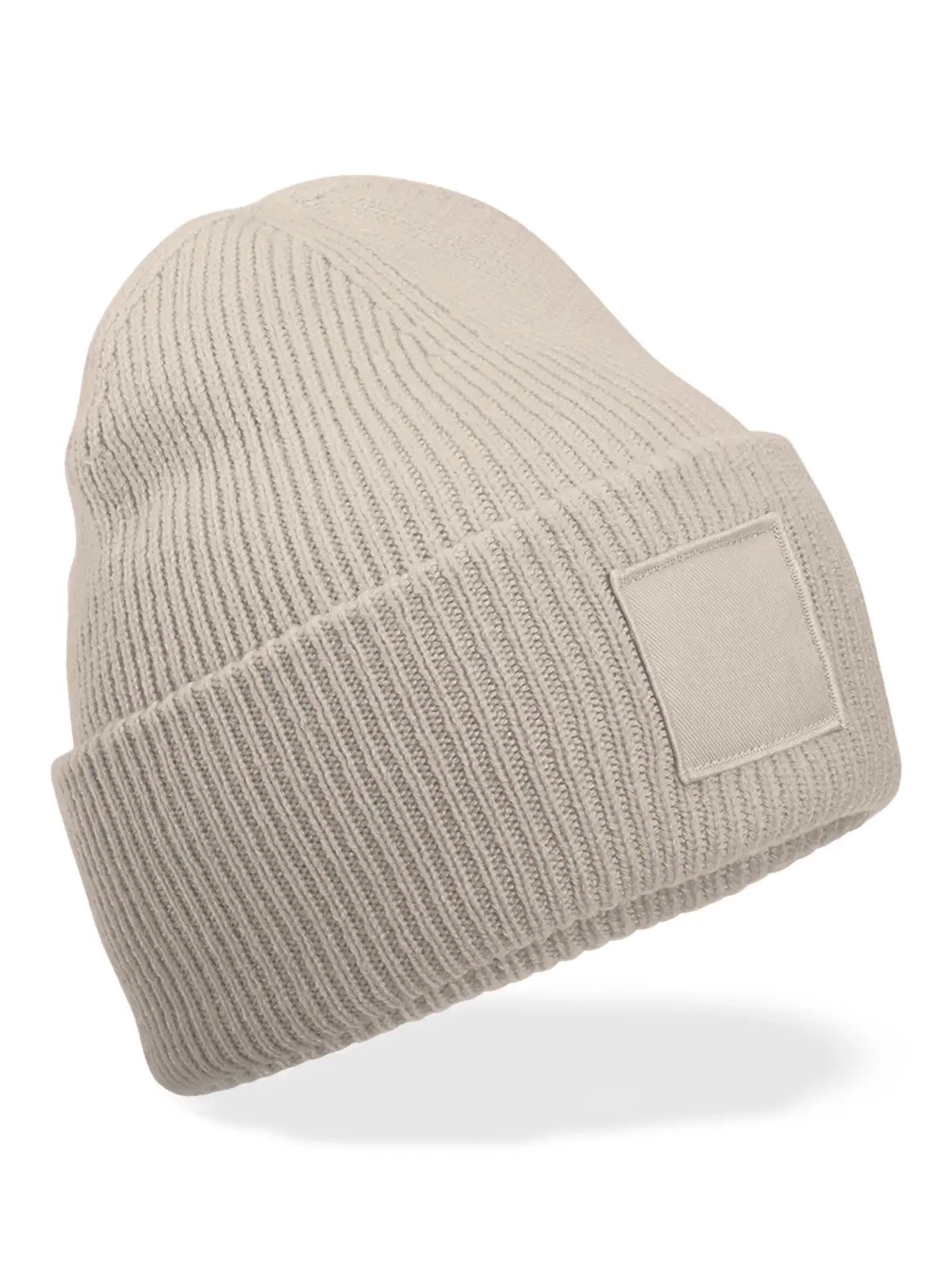 Immagine Berretto in maglia a costine, doppio strato- Deep Cuffed Tonal Patch Beanie 