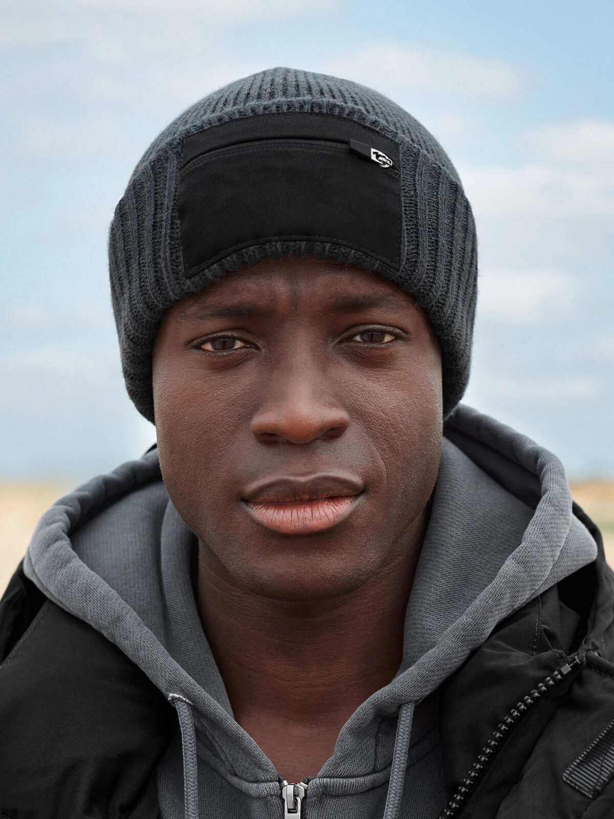Immagine Berretto in maglia a doppio strato - Zip Patch Beanie