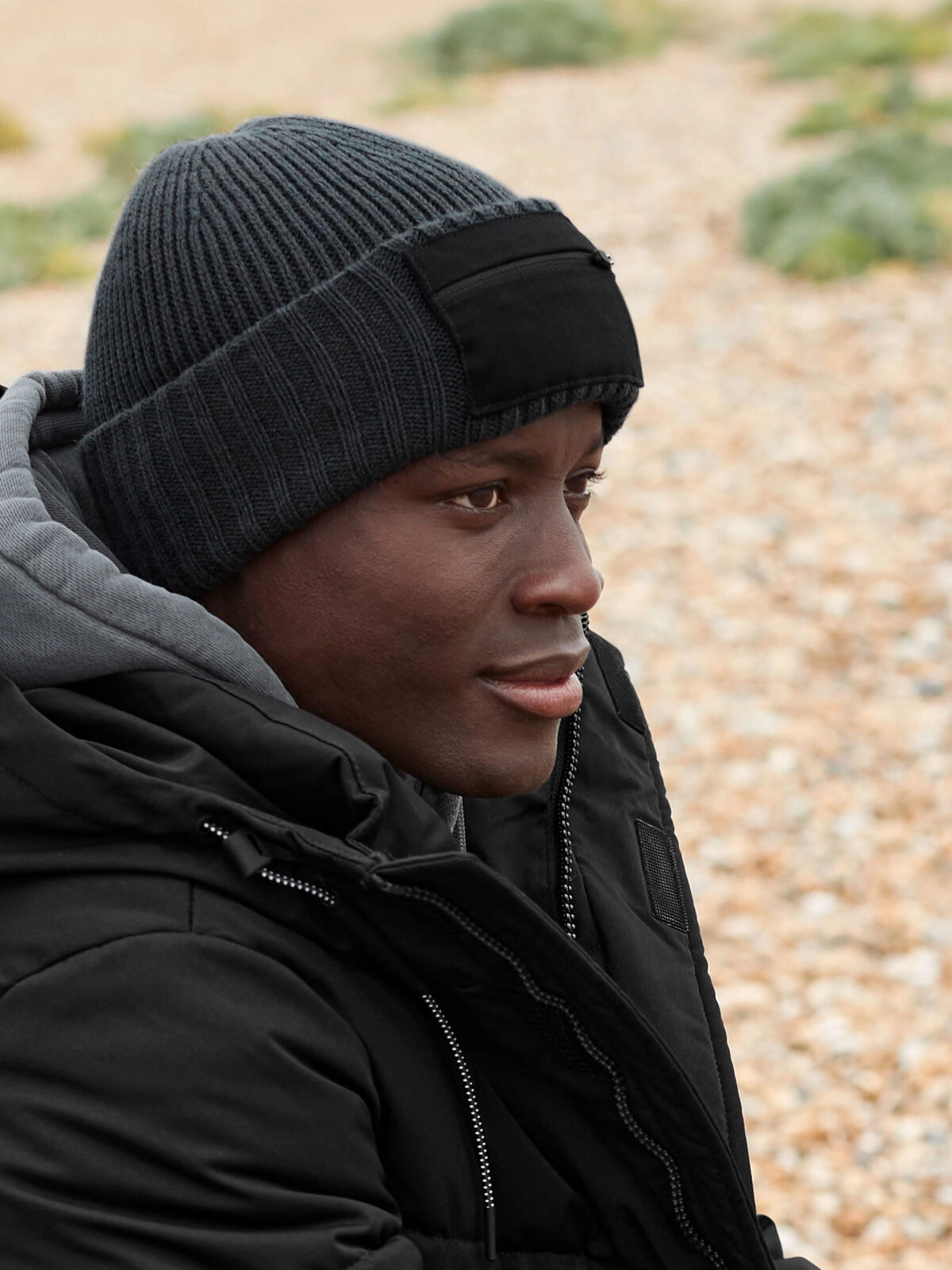 Immagine Berretto in maglia a doppio strato - Zip Patch Beanie