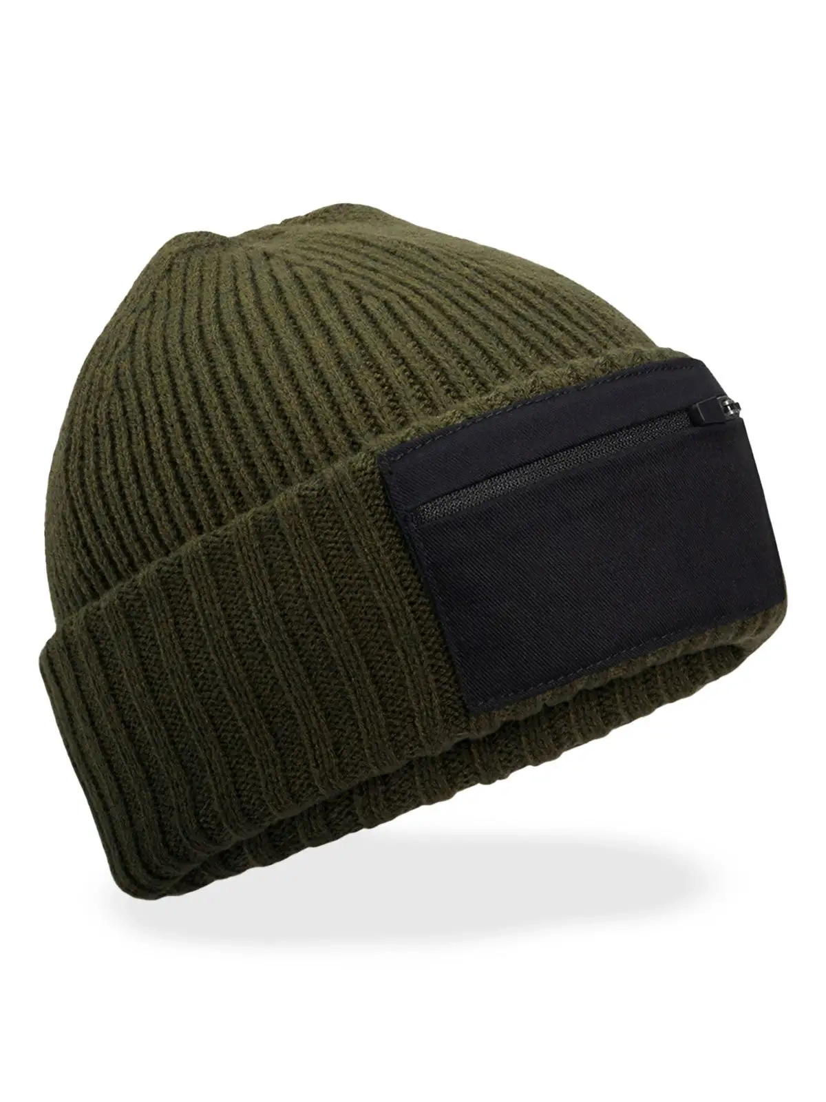 Immagine Berretto in maglia a doppio strato - Zip Patch Beanie