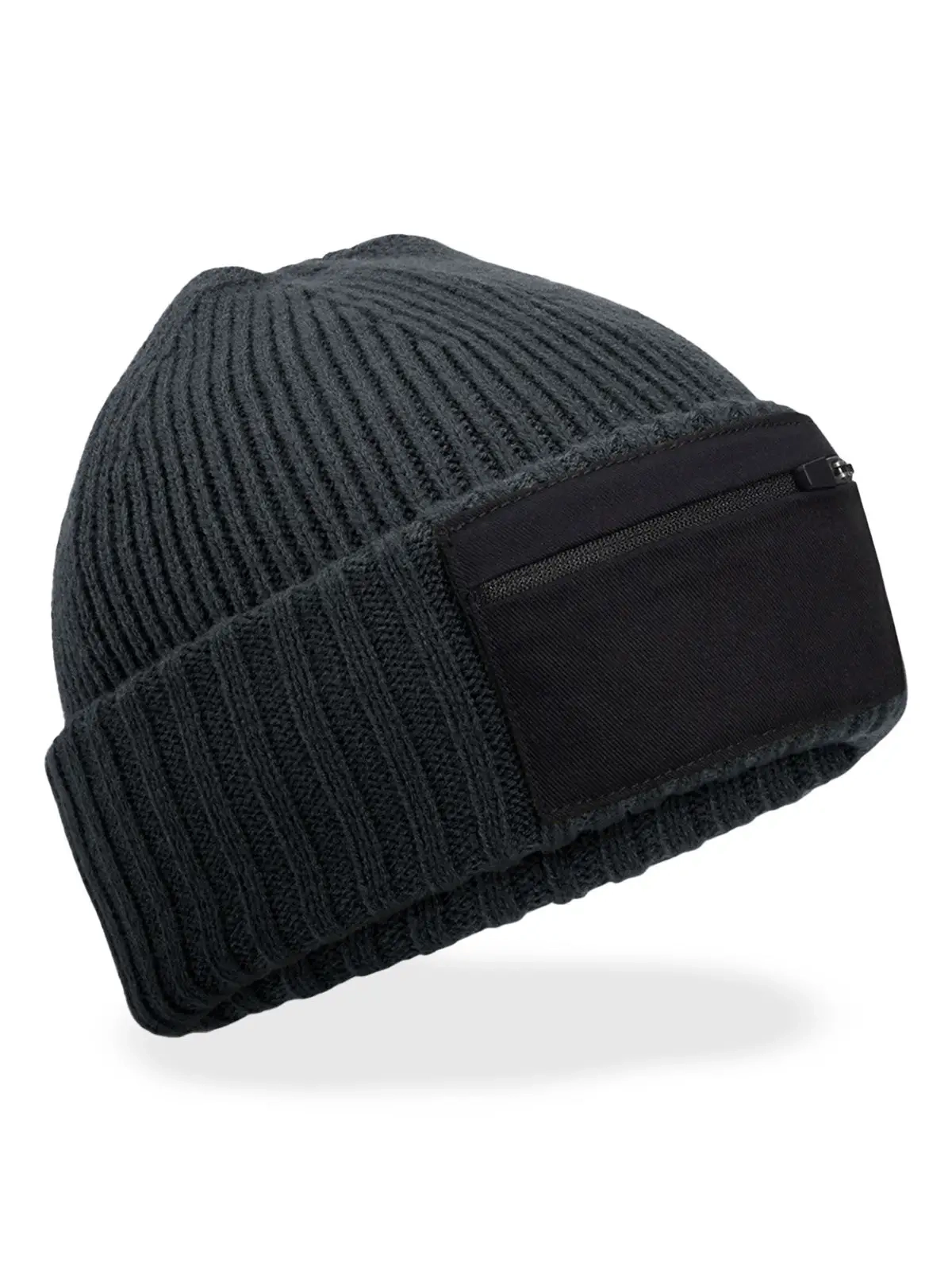 Immagine Berretto in maglia a doppio strato - Zip Patch Beanie