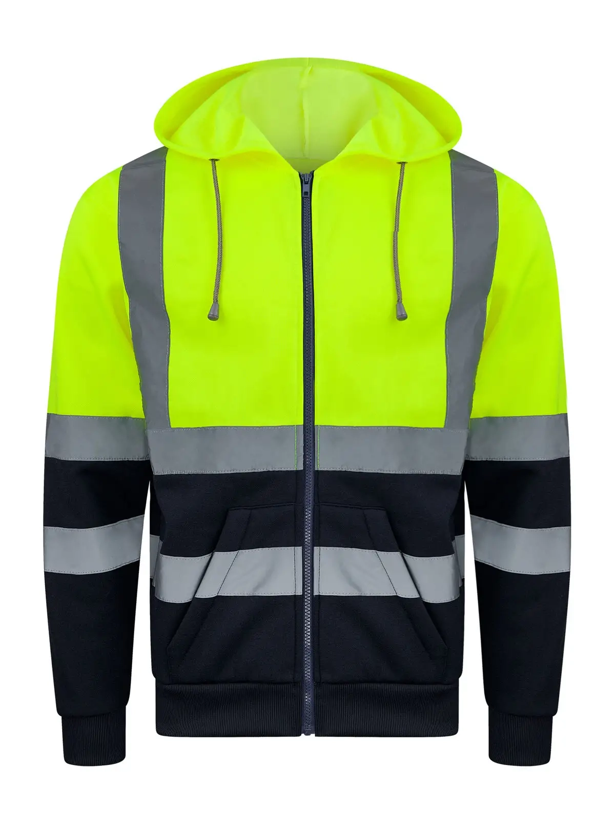 Immagine Felpa con cappuccio Hi-Vis con due strisce riflettenti larghe 5 cm - Hi-Vis Zipper Hoodie