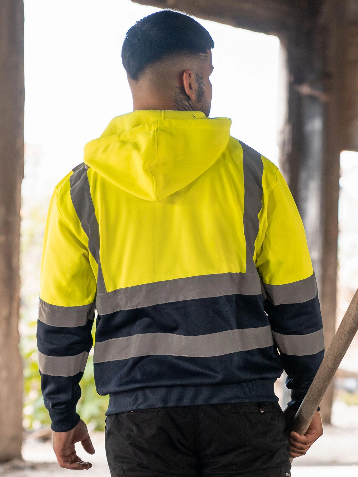 Immagine Felpa con cappuccio Hi-Vis con due strisce riflettenti larghe 5 cm - Hi-Vis Zipper Hoodie
